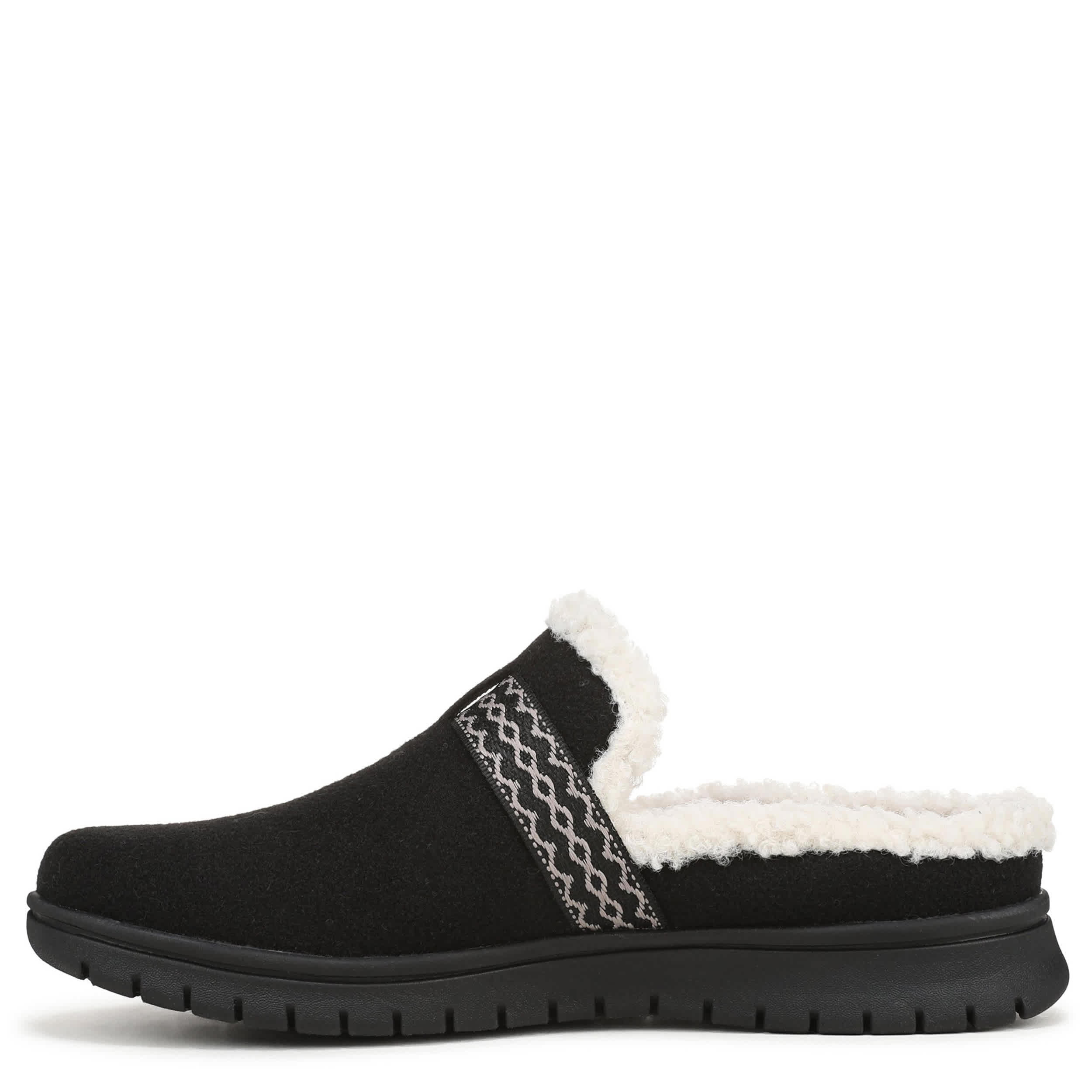 RYKA-WOMENS SOPHIE FAUX FUR CLOG-BLACK & 