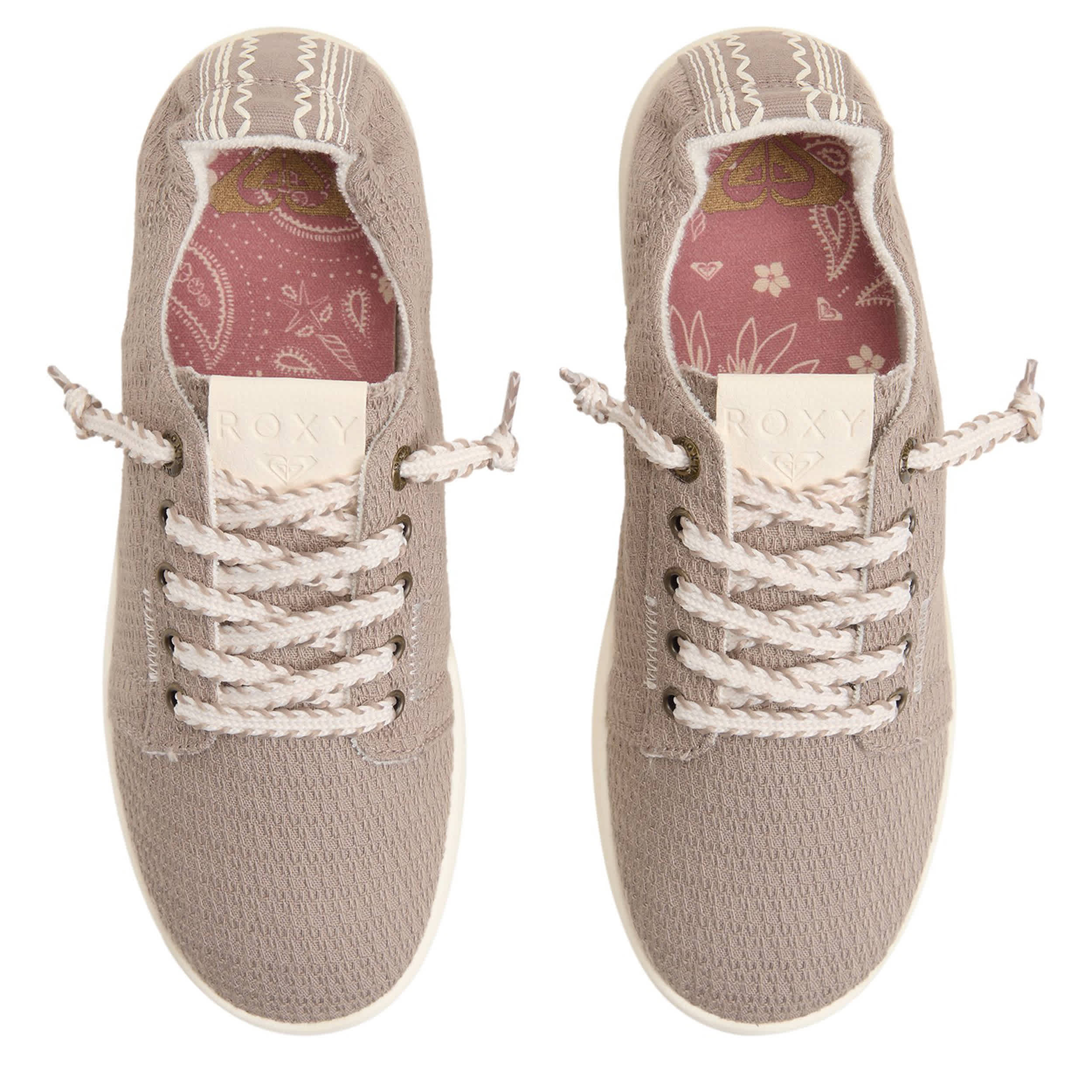 ROXY-WOMENS MAUKA SLIP ON SNEAKER-TAUPE & 