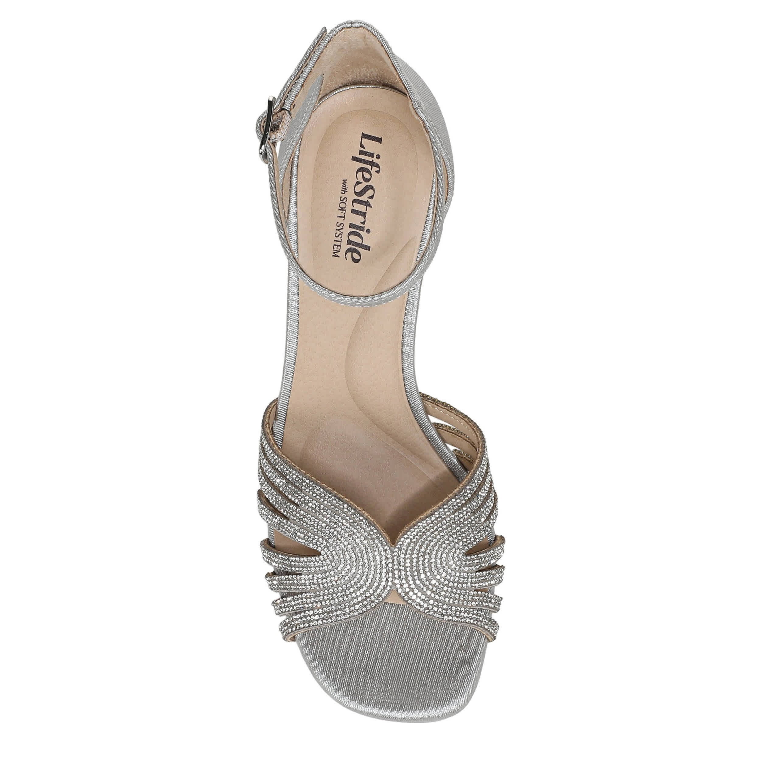 LIFESTRIDE-WOMENS GLAMOROUS SANDAL-PEWTER & SILVER