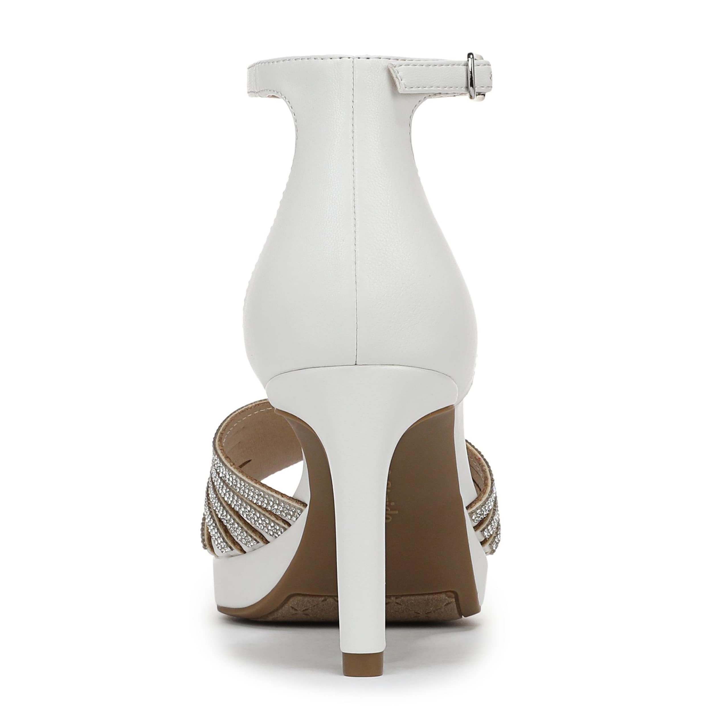 LIFESTRIDE-WOMENS GLAMOROUS SANDAL-WHITE & MED METALLIC