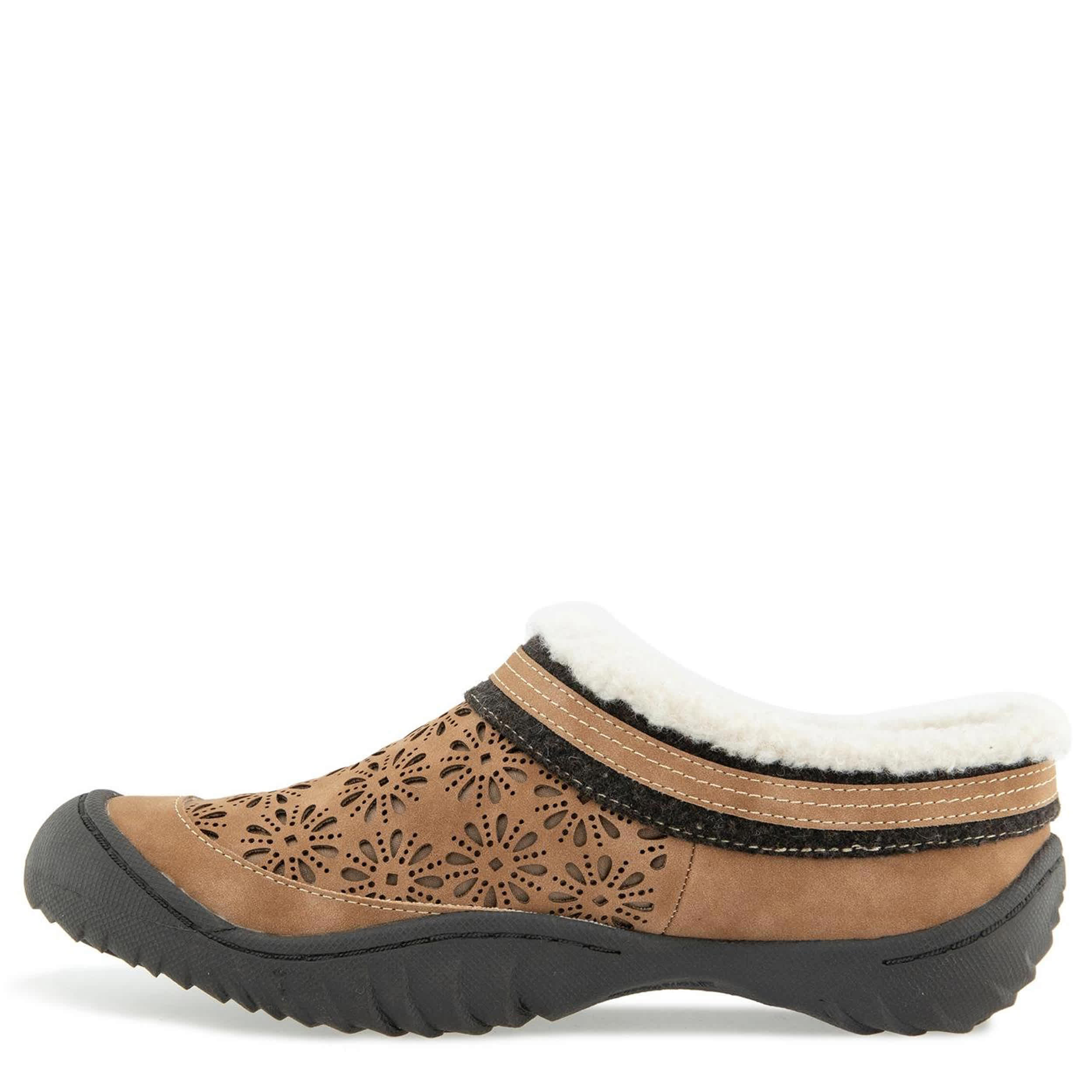 JBU-WOMENS GINGER ENCORE FAUX FUR CLOG-TAN & 
