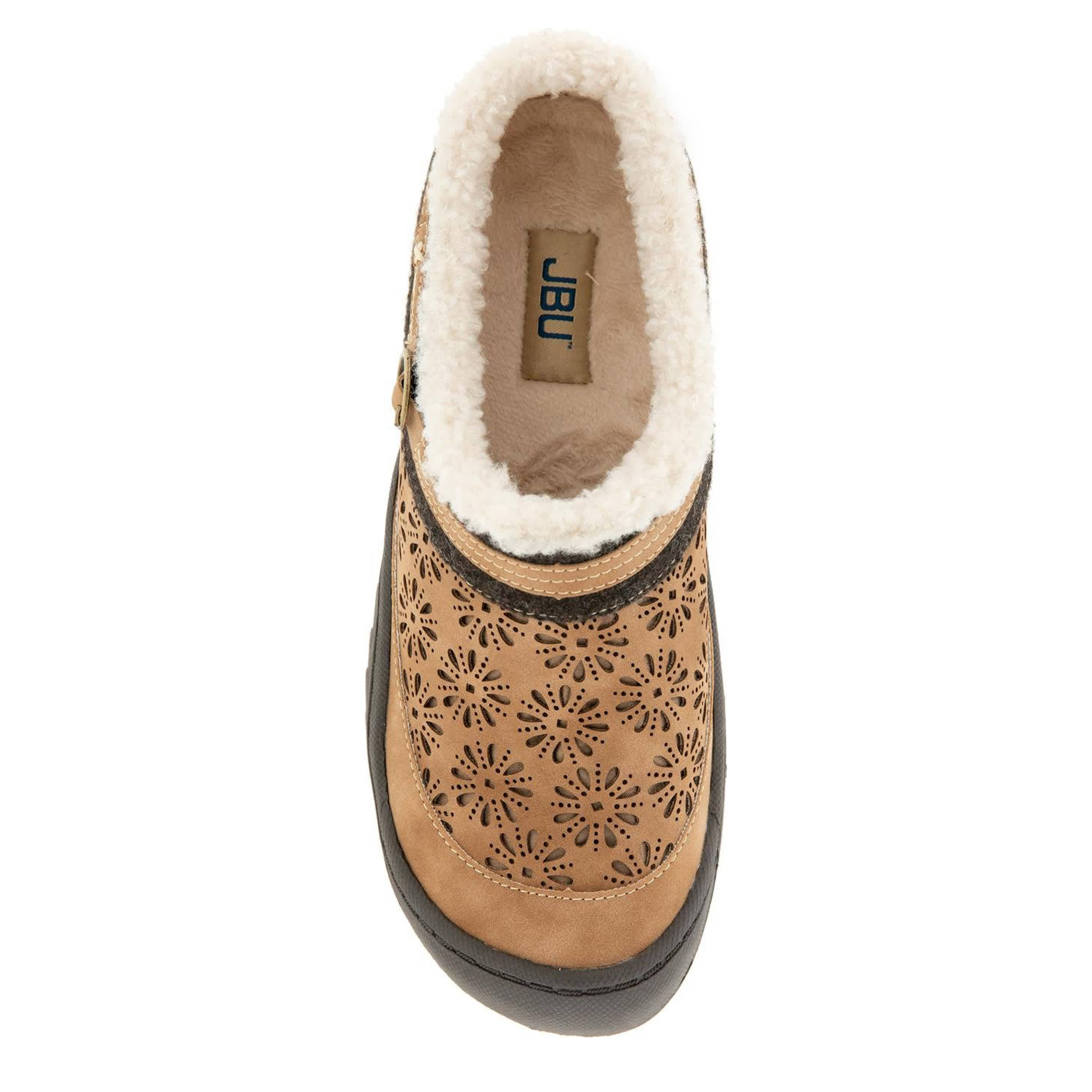 JBU-WOMENS GINGER ENCORE FAUX FUR CLOG-TAN & 
