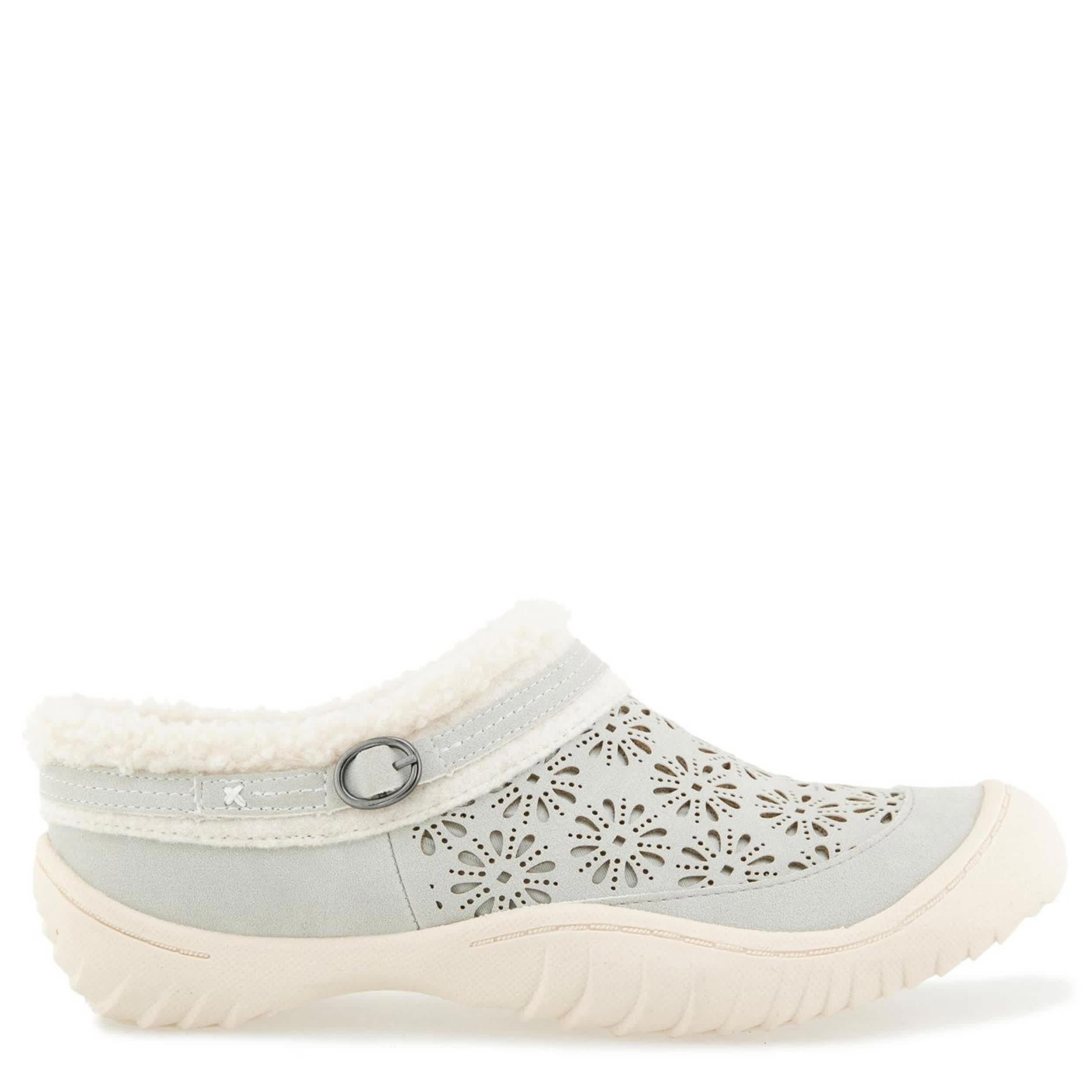 JBU-WOMENS GINGER ENCORE FAUX FUR CLOG-PALE GREY & 