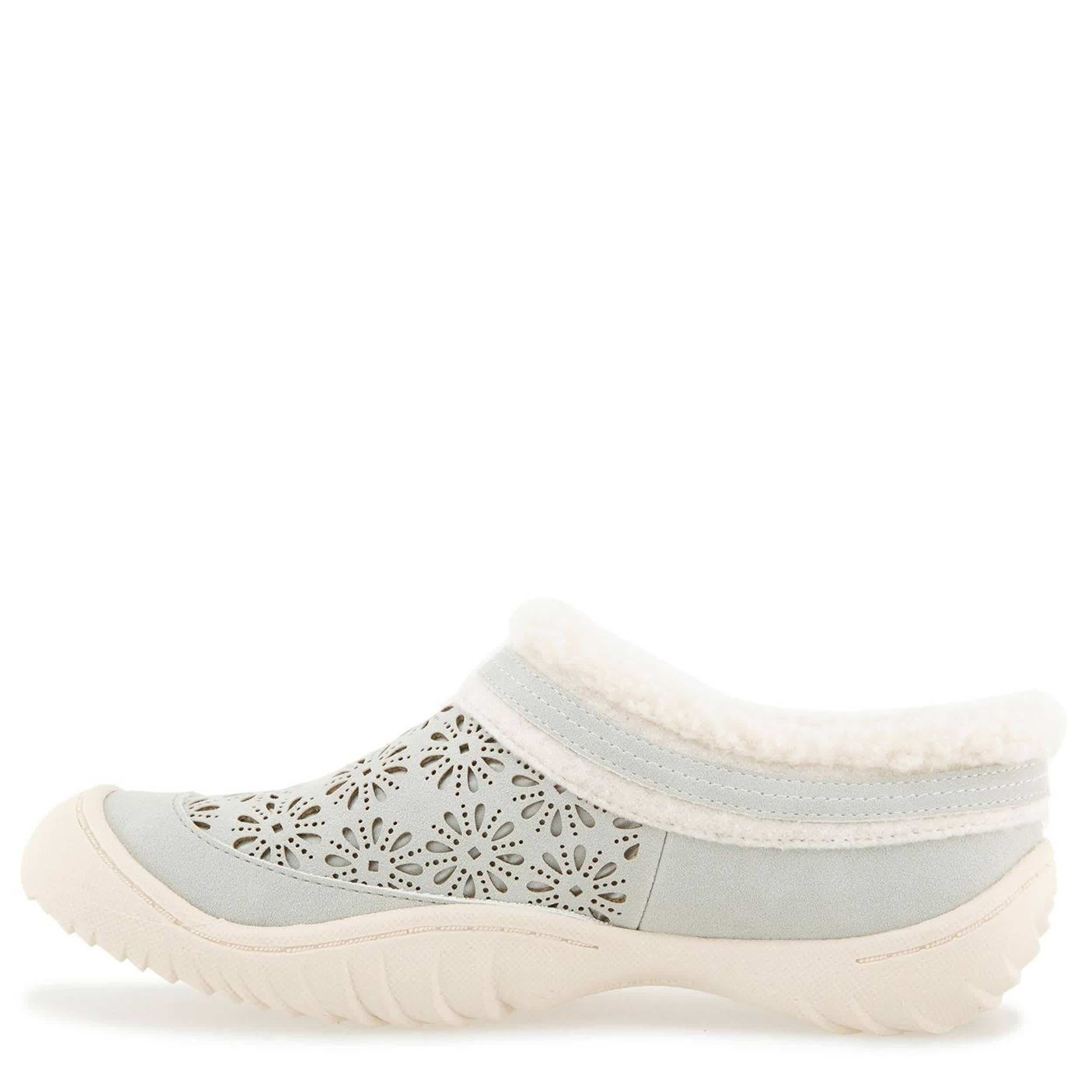 JBU-WOMENS GINGER ENCORE FAUX FUR CLOG-PALE GREY & 