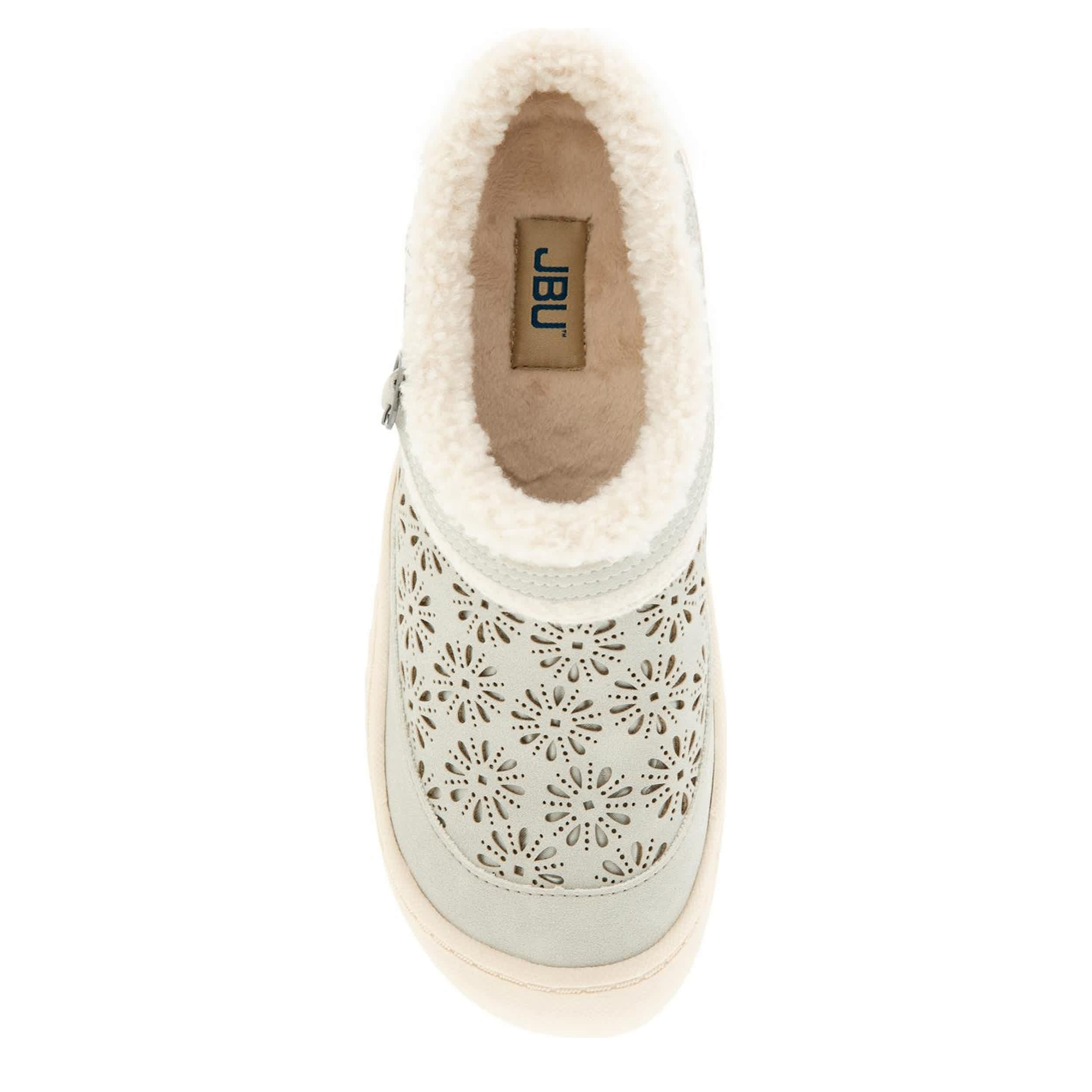 JBU-WOMENS GINGER ENCORE FAUX FUR CLOG-PALE GREY & 