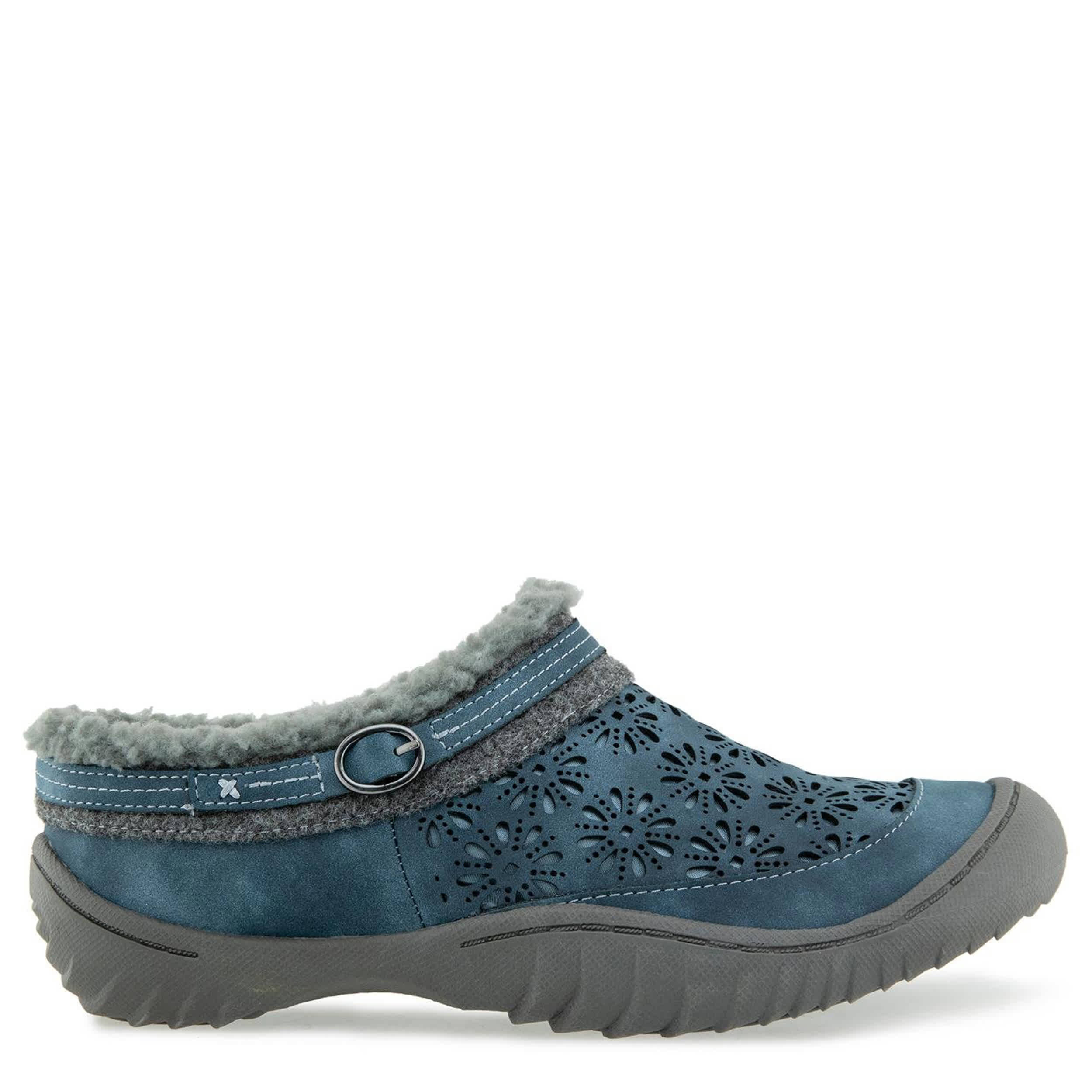 JBU-WOMENS GINGER ENCORE FAUX FUR CLOG-DENIM & 