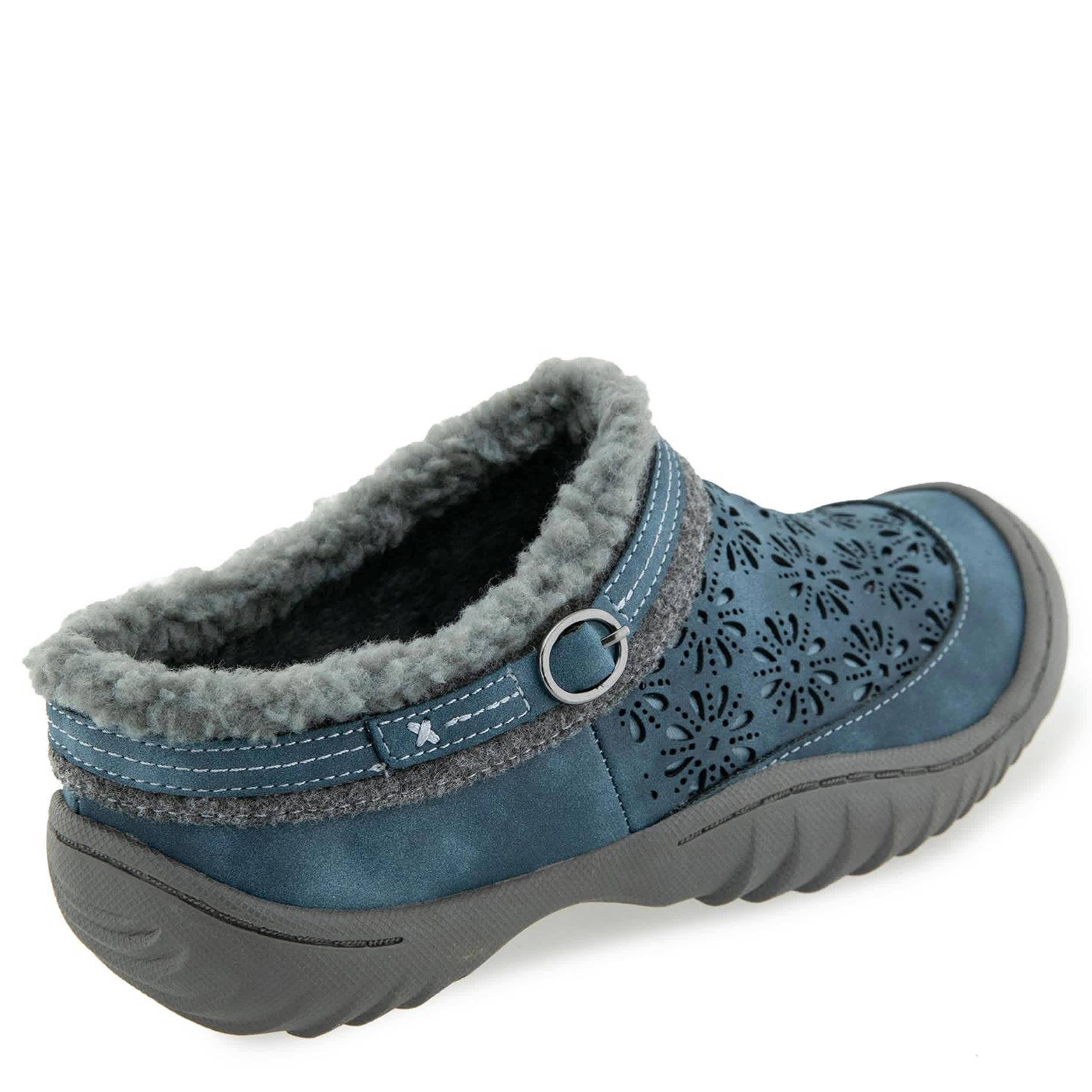 JBU-WOMENS GINGER ENCORE FAUX FUR CLOG-DENIM & 