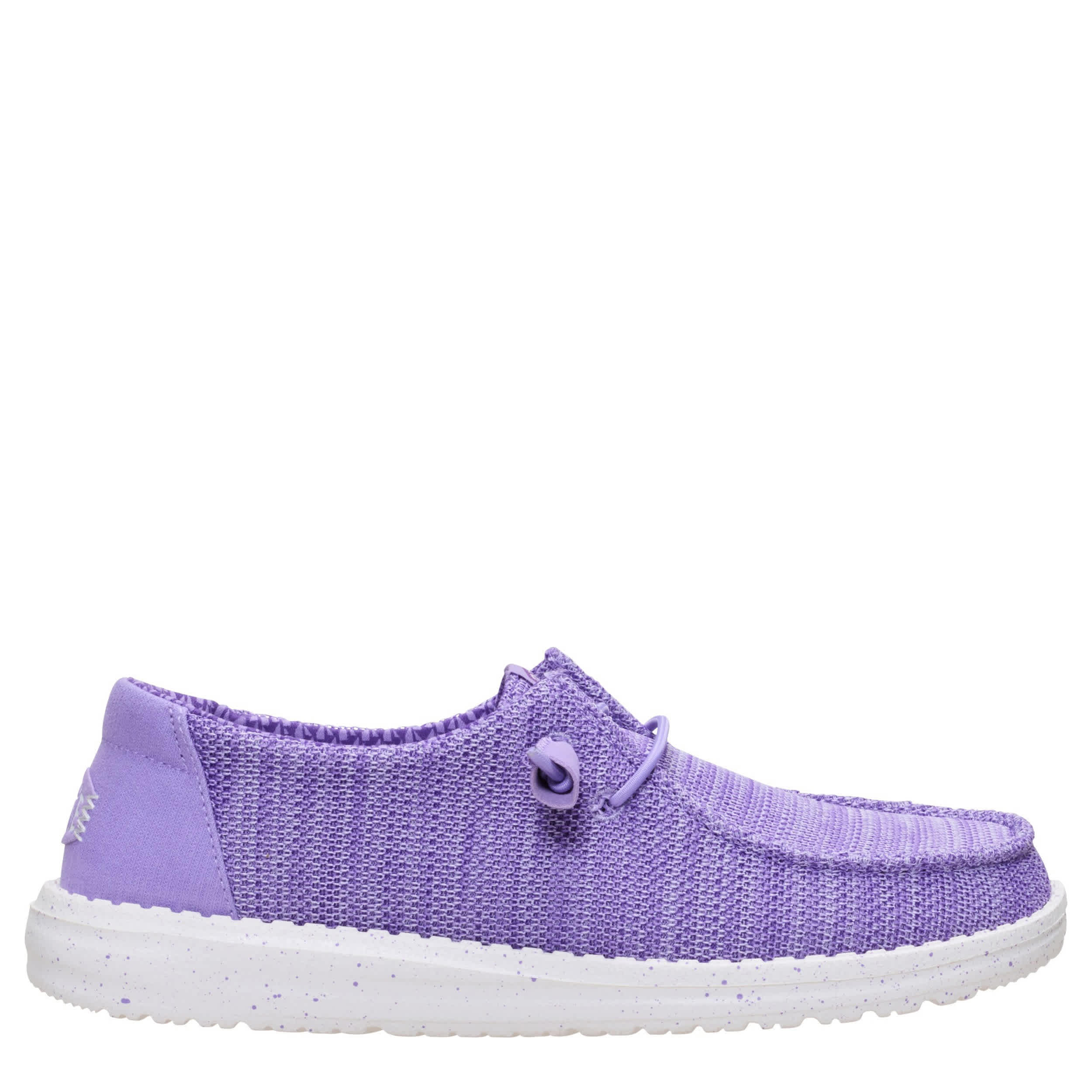 HEYDUDE-WOMENS WENDY STRETCH SOX SLIP ON SNEKAER-PURPLE & 