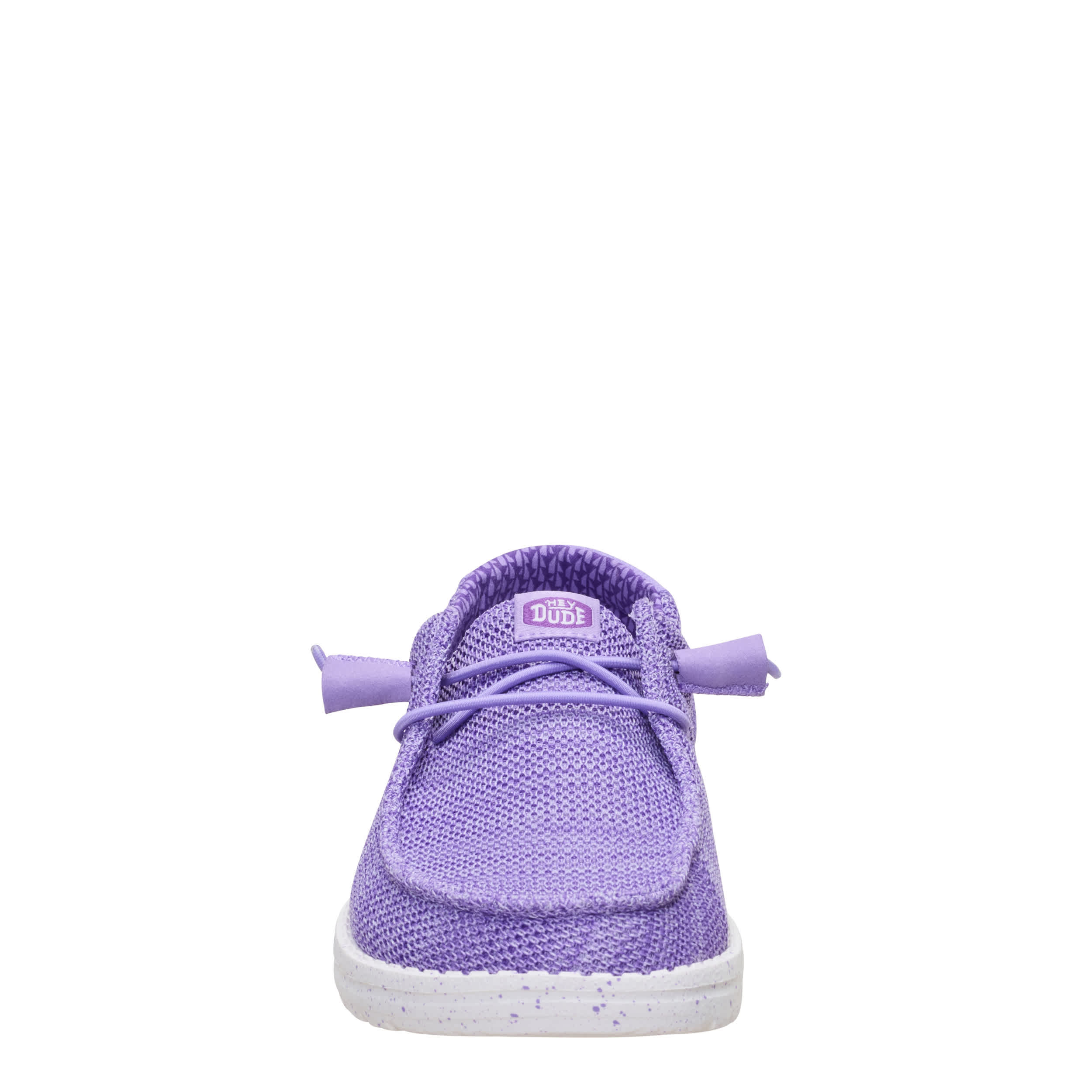 HEYDUDE-WOMENS WENDY STRETCH SOX SLIP ON SNEKAER-PURPLE & 
