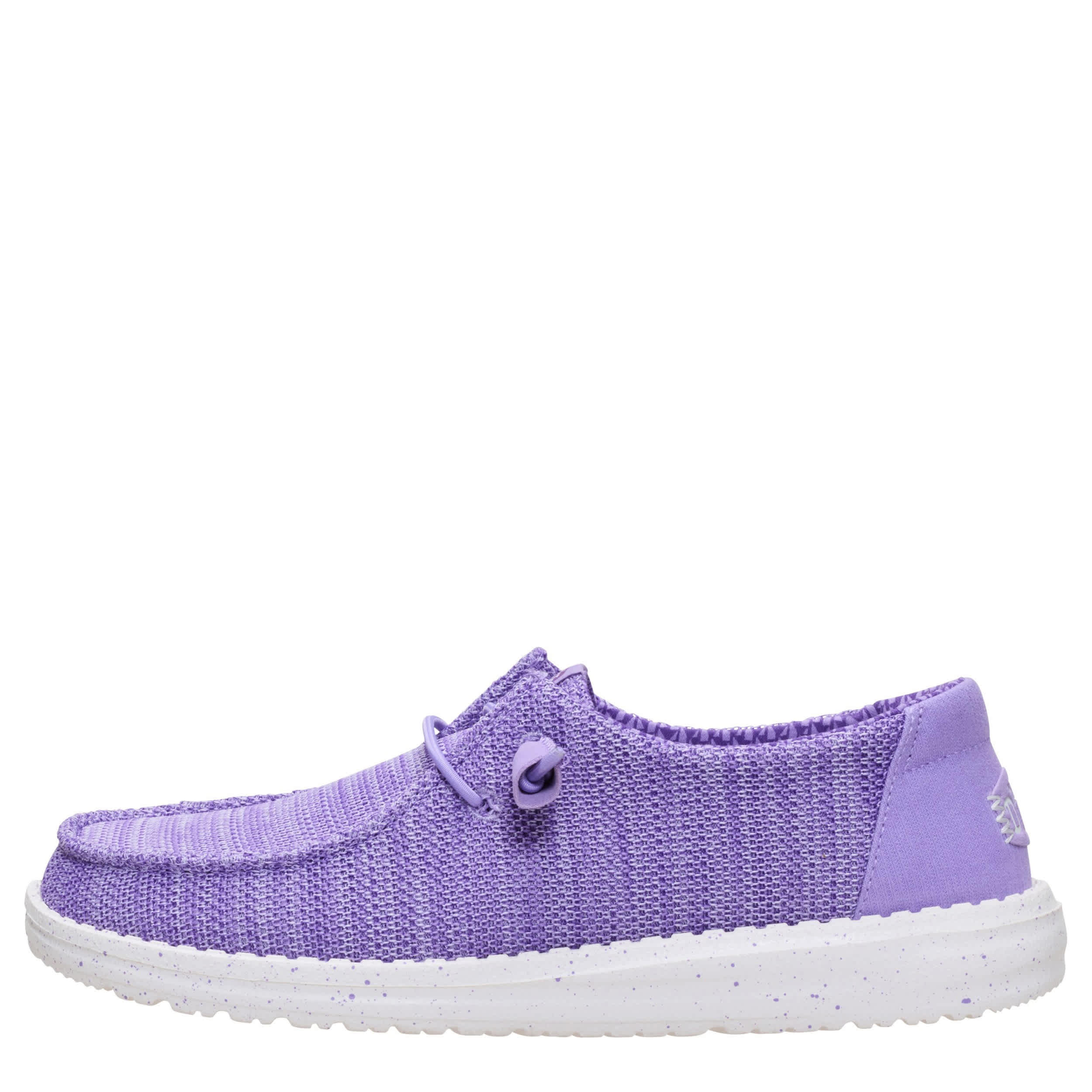 HEYDUDE-WOMENS WENDY STRETCH SOX SLIP ON SNEKAER-PURPLE & 