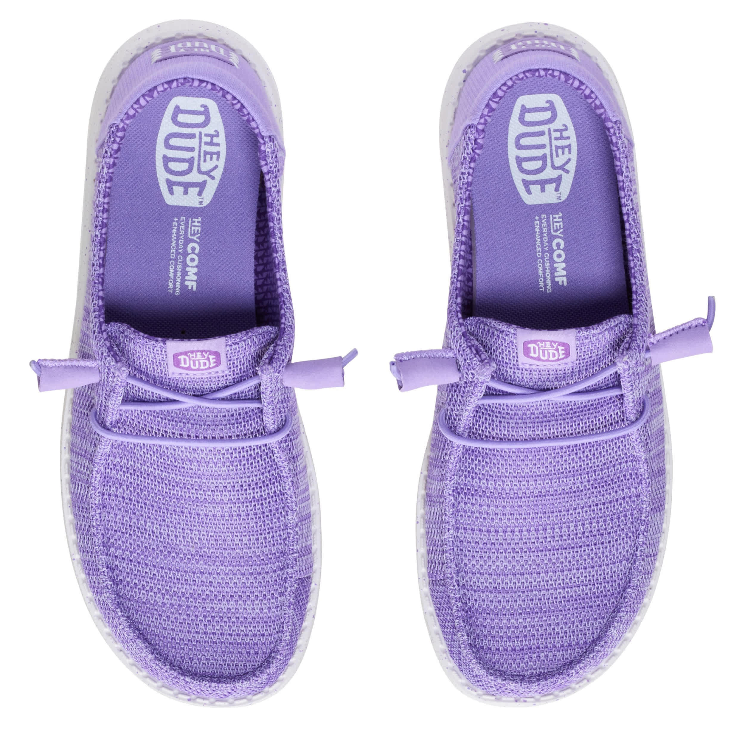 HEYDUDE-WOMENS WENDY STRETCH SOX SLIP ON SNEKAER-PURPLE & 