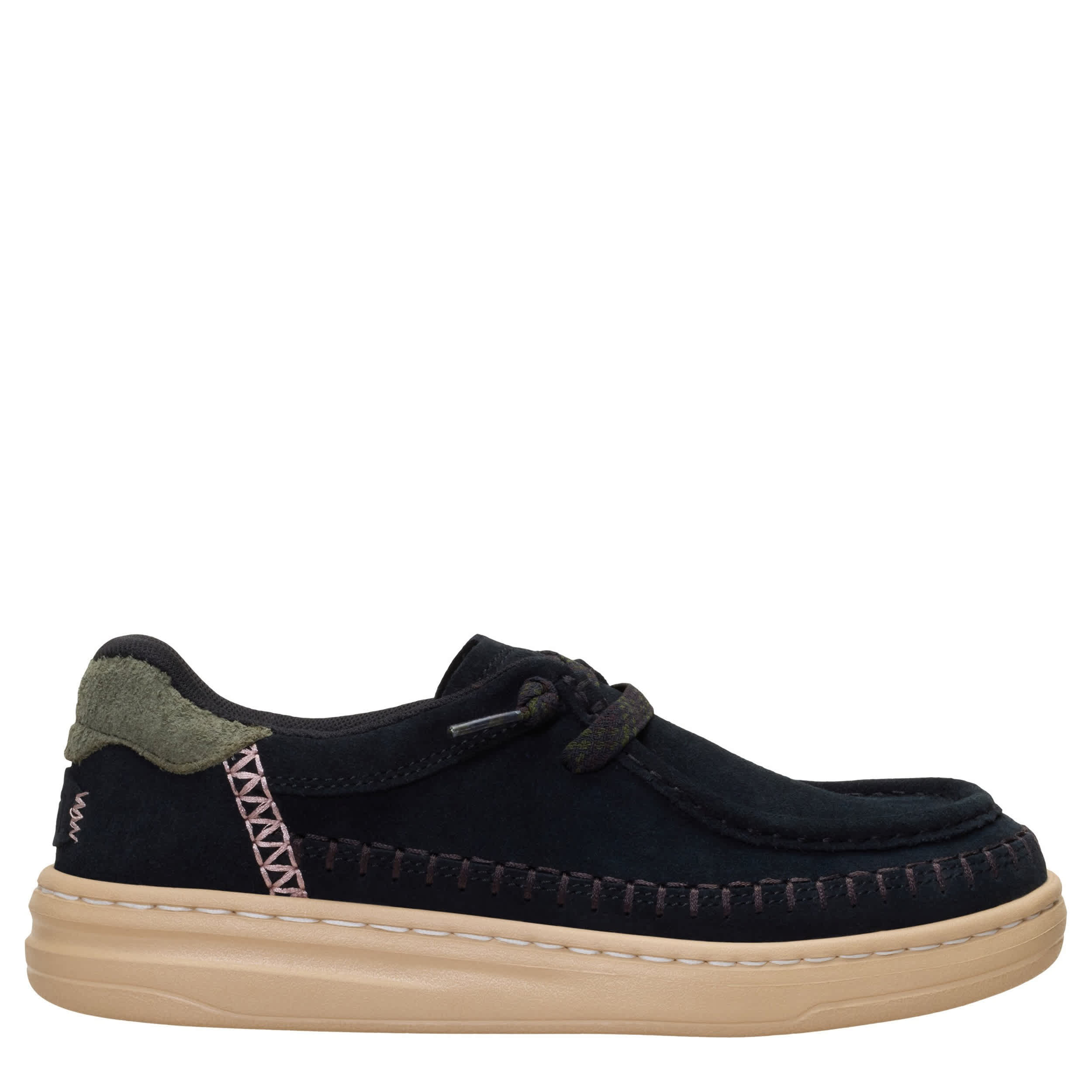HEYDUDE-WOMENS HARPER MOC CRAFTED SLIP ON SNEAEKR-BLACK & 