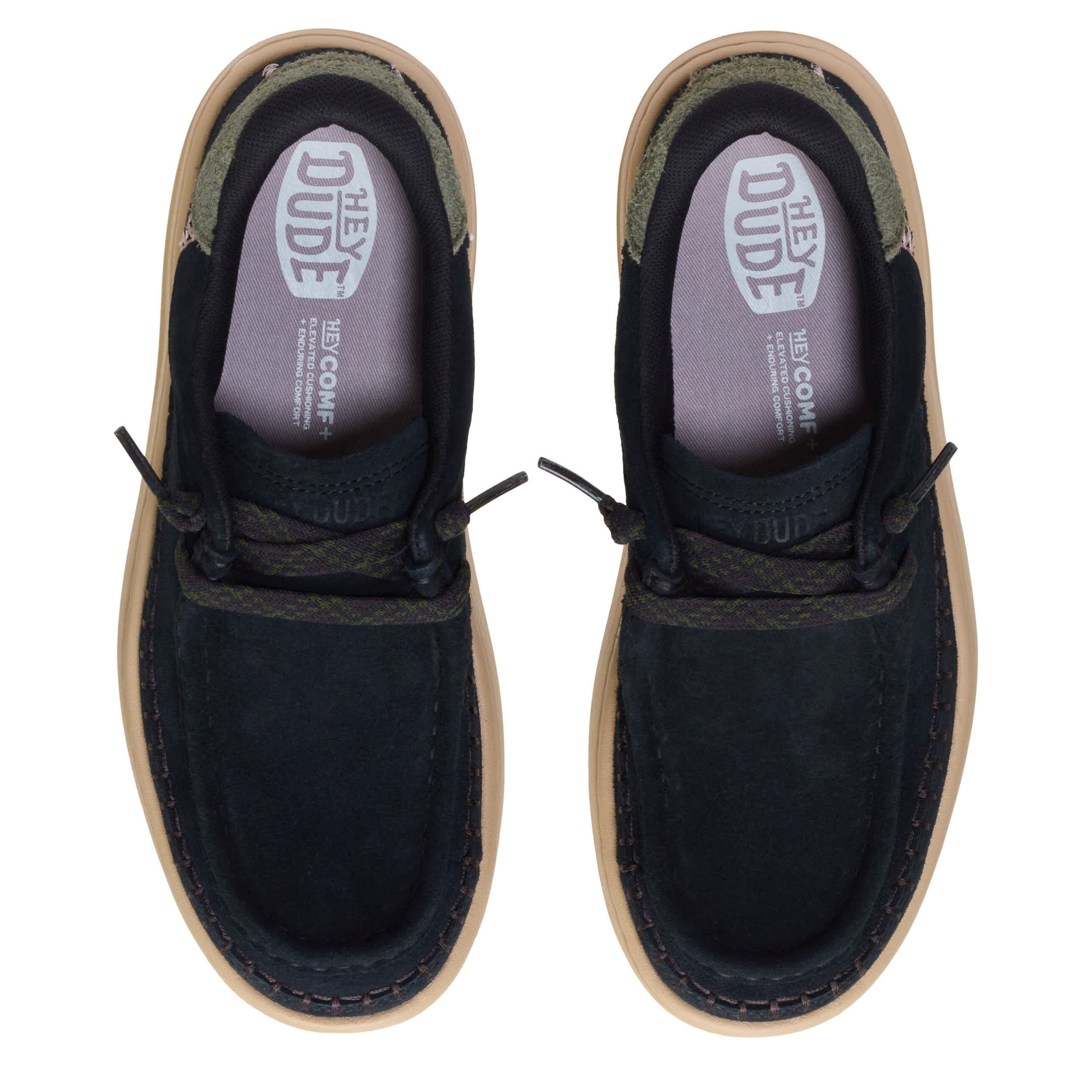 HEYDUDE-WOMENS HARPER MOC CRAFTED SLIP ON SNEAEKR-BLACK & 