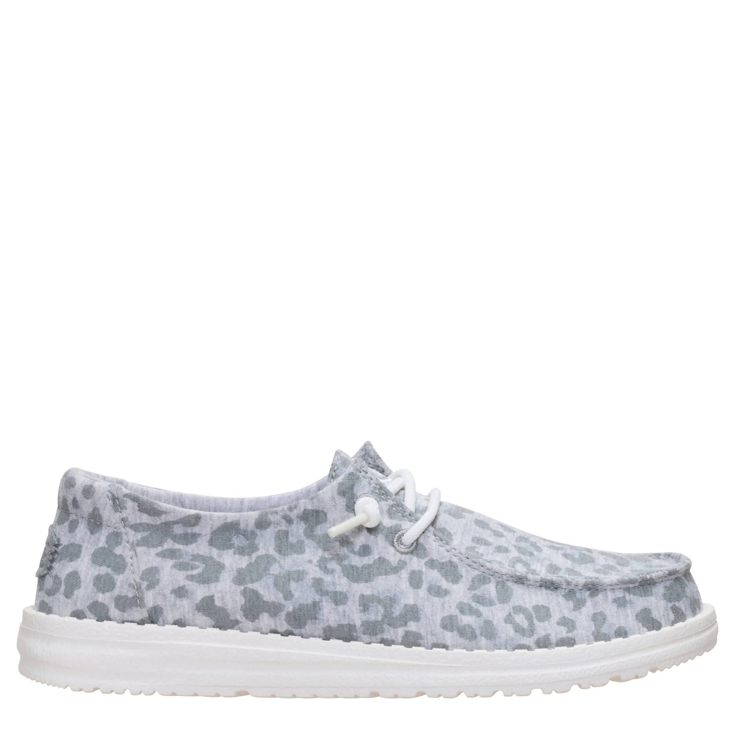 HEYDUDE-WOMENS WENDY STRETCH JERSEY SLIP ON SNEAKER-GREY & 
