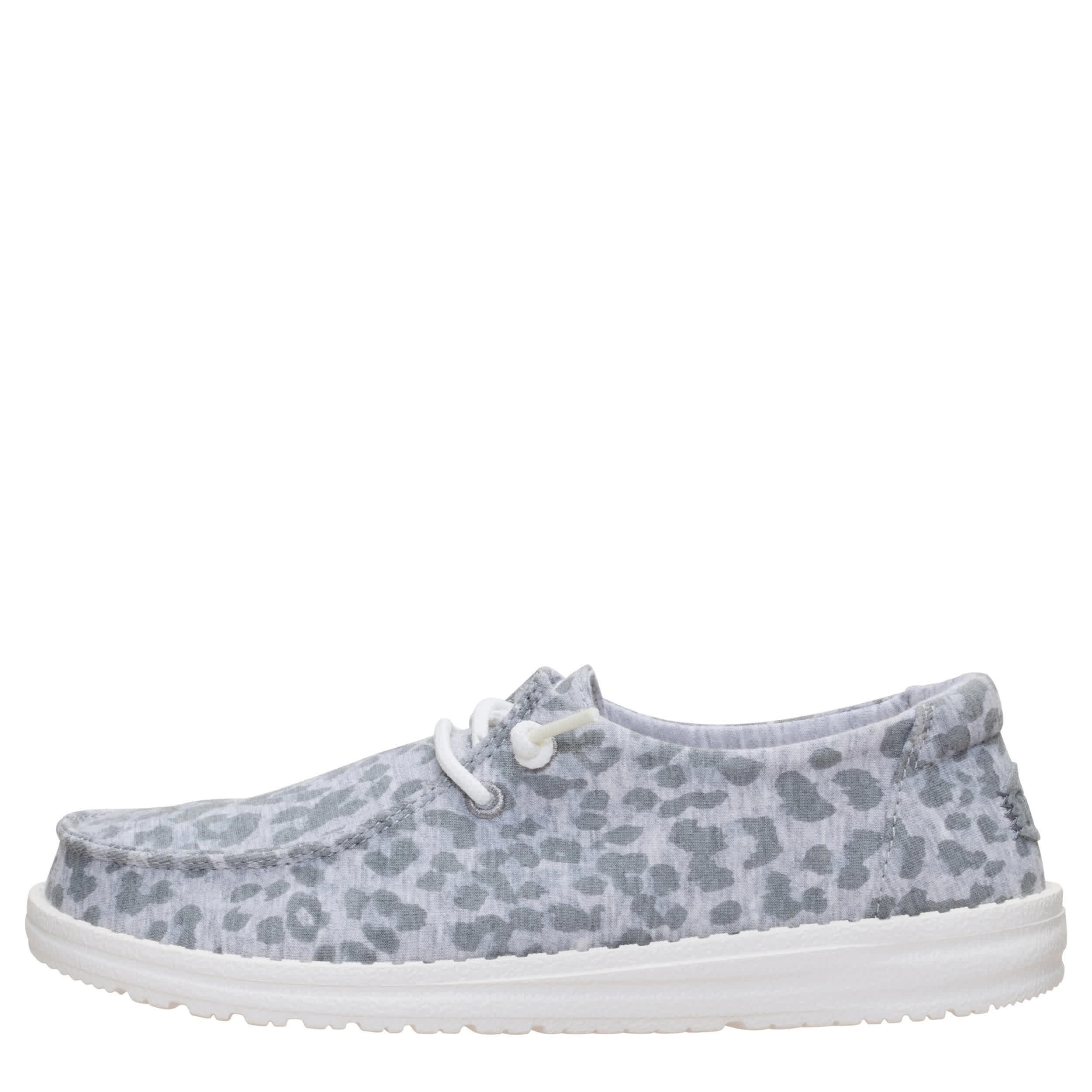 HEYDUDE-WOMENS WENDY STRETCH JERSEY SLIP ON SNEAKER-GREY & 