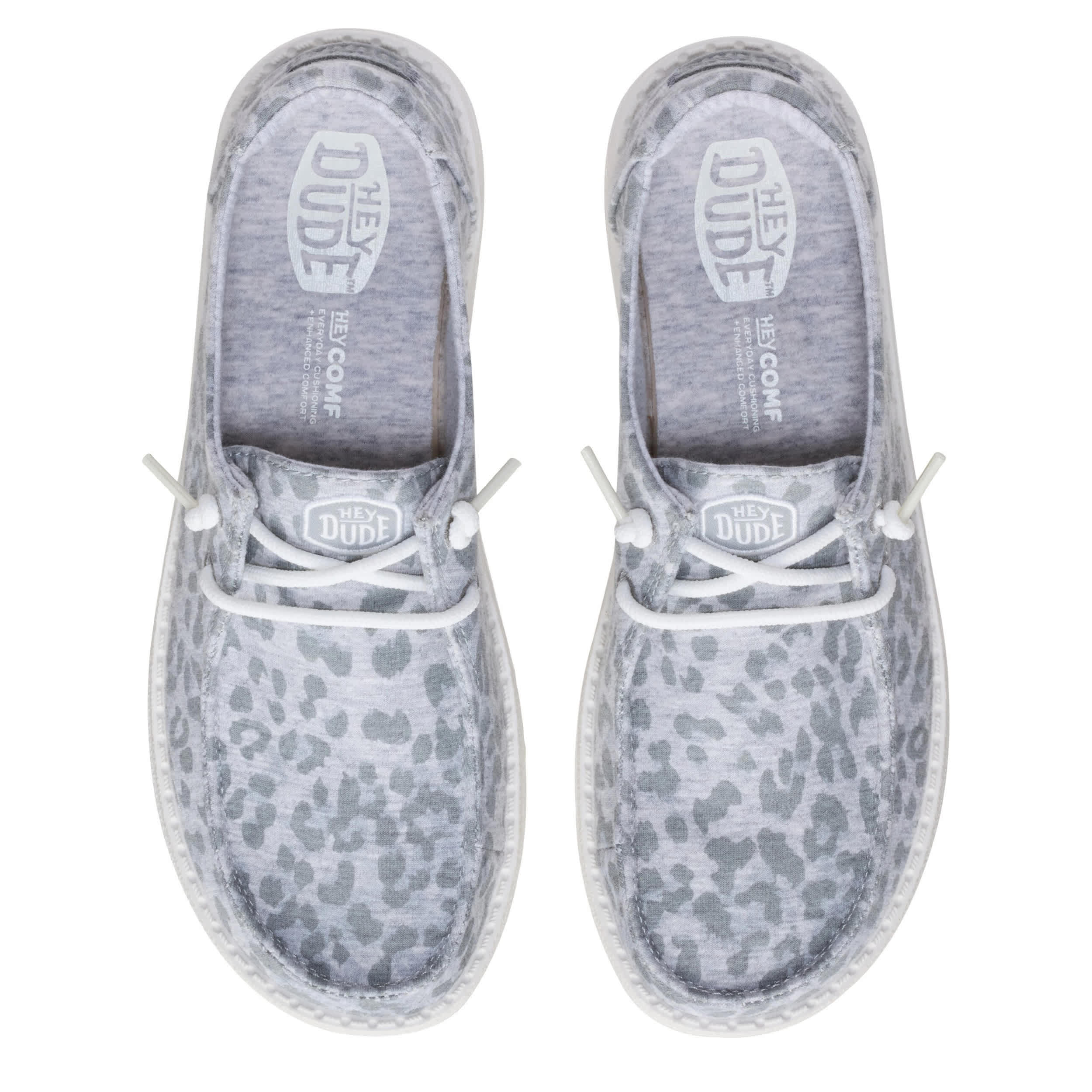 HEYDUDE-WOMENS WENDY STRETCH JERSEY SLIP ON SNEAKER-GREY & 