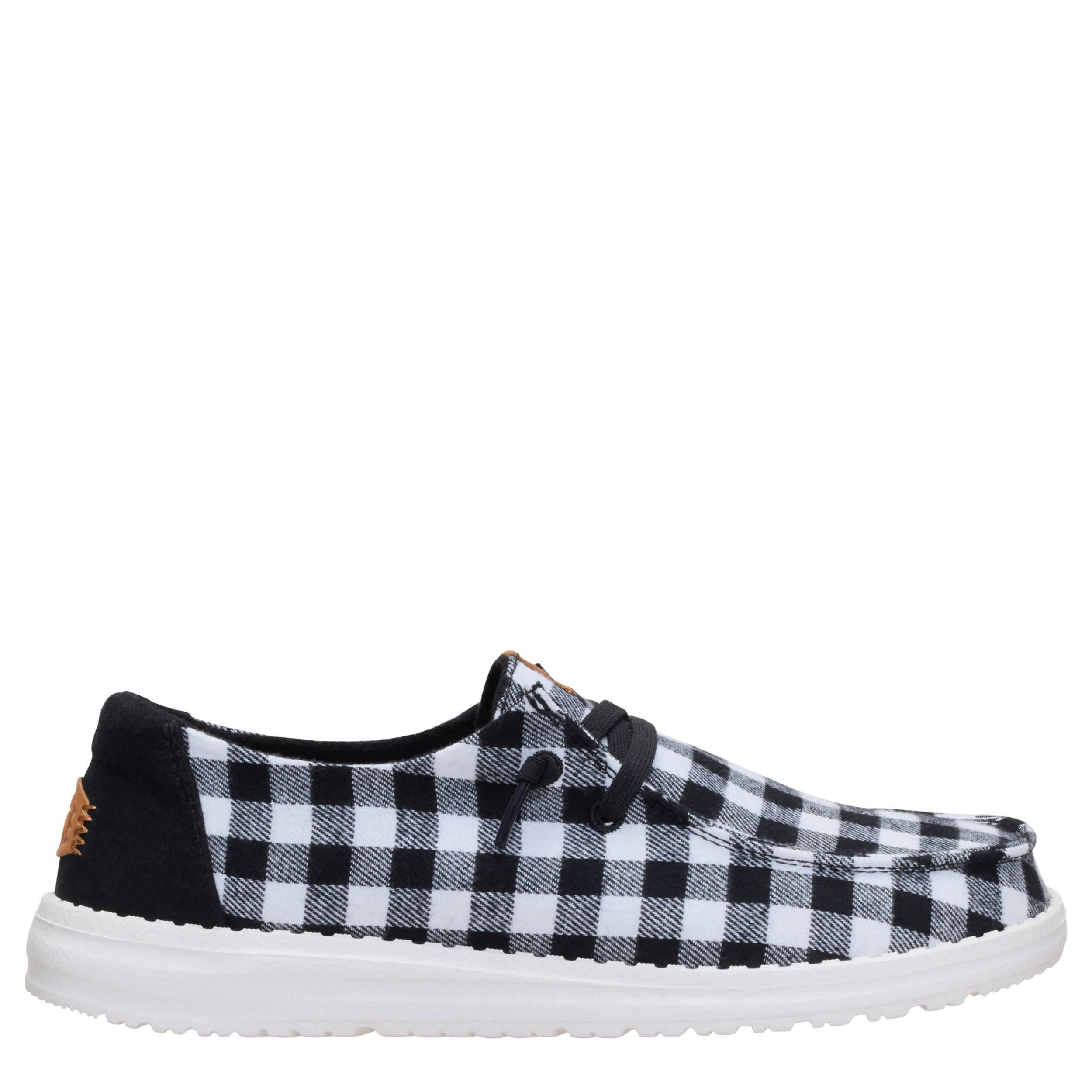 HEYDUDE-WOMENS WENDY BUFFALO SLIP ON SNEAKER-BLACK & 