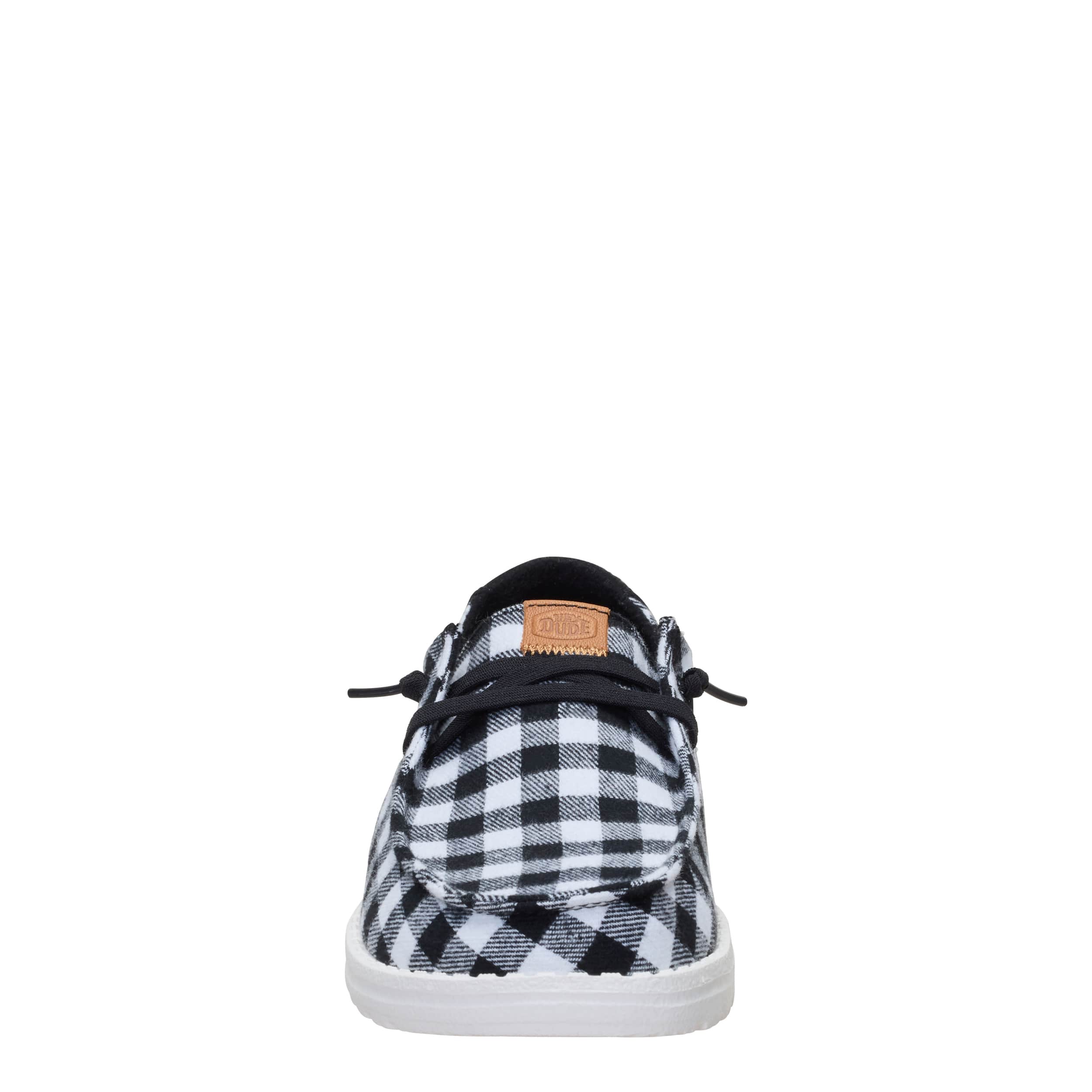 HEYDUDE-WOMENS WENDY BUFFALO SLIP ON SNEAKER-BLACK & 