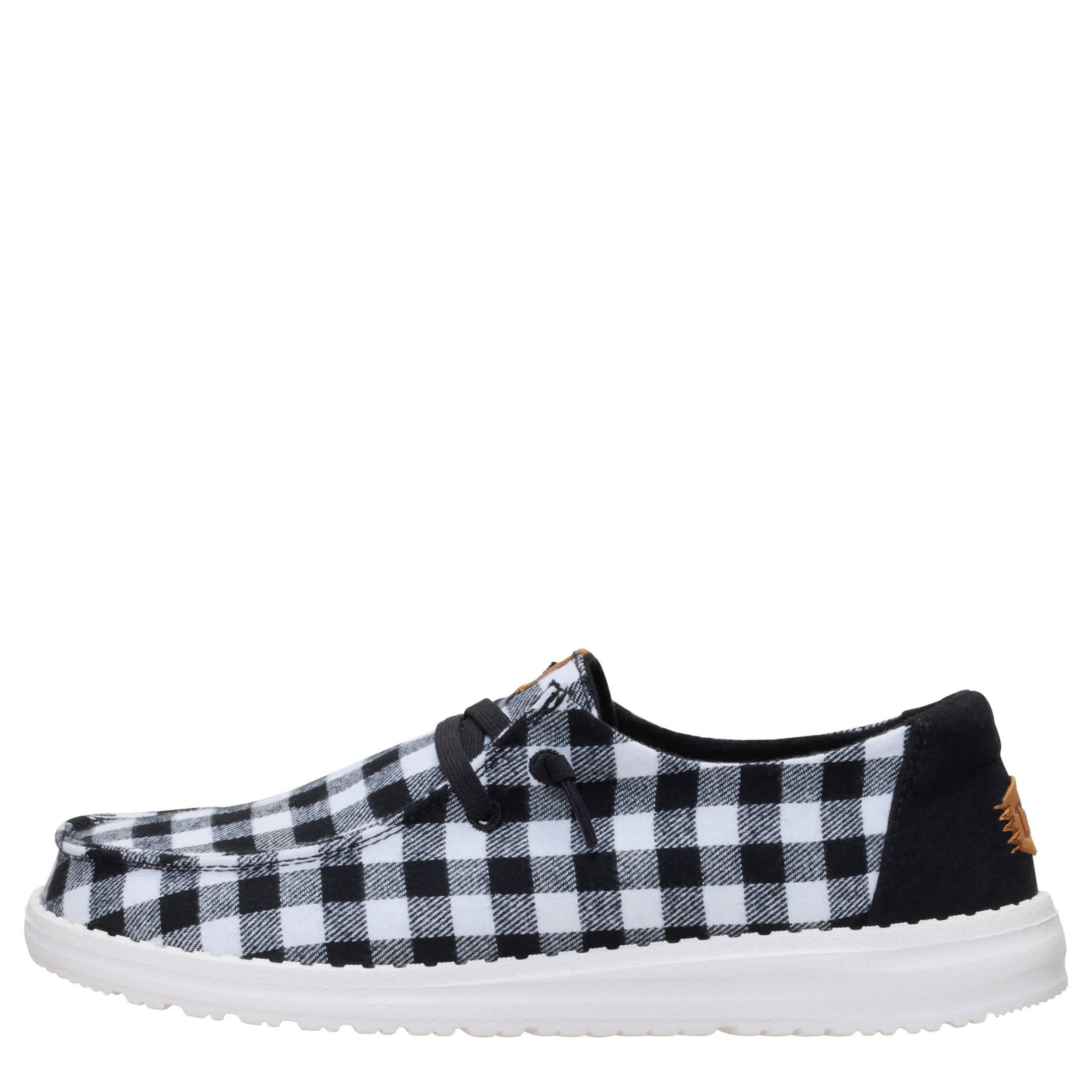 HEYDUDE-WOMENS WENDY BUFFALO SLIP ON SNEAKER-BLACK & 