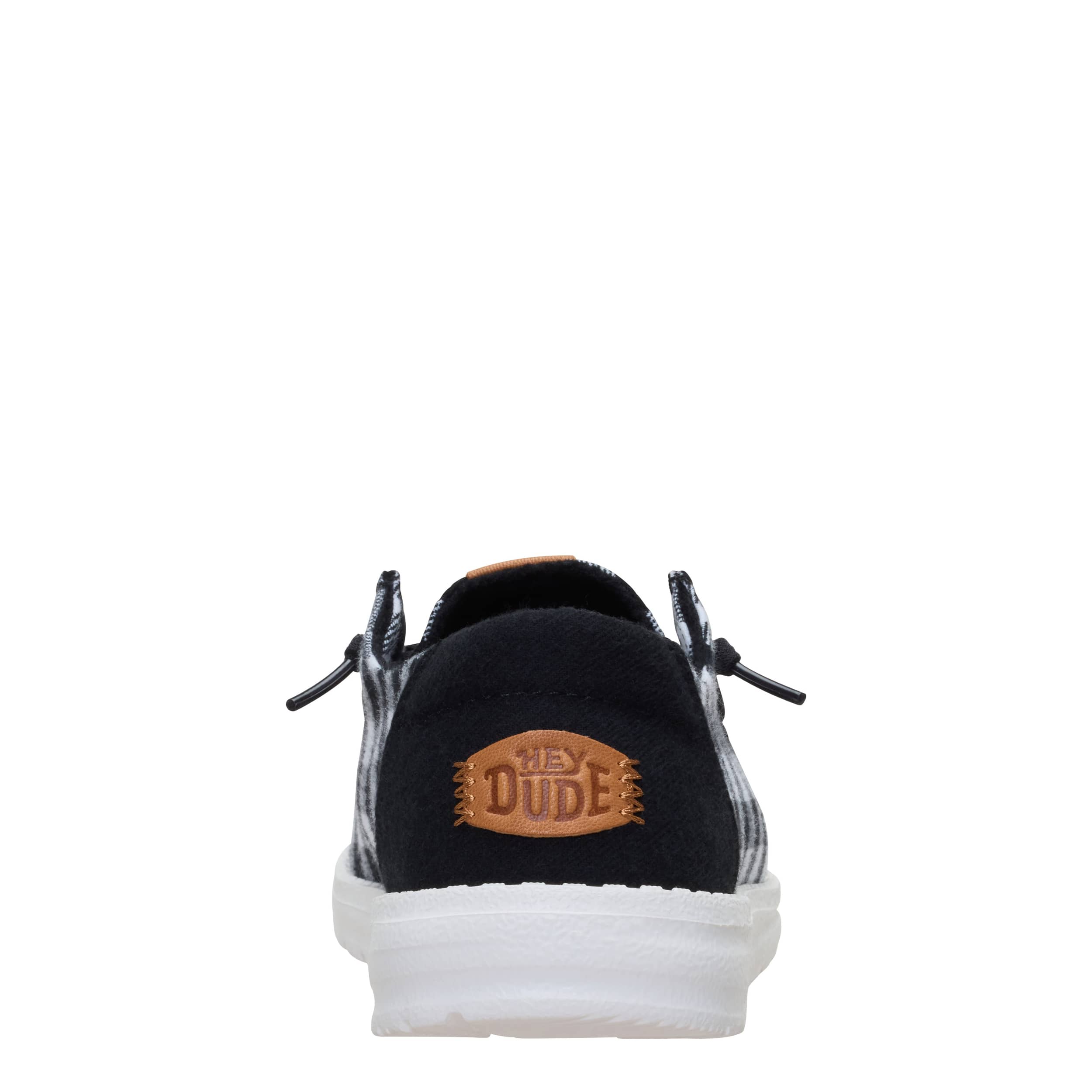 HEYDUDE-WOMENS WENDY BUFFALO SLIP ON SNEAKER-BLACK & 