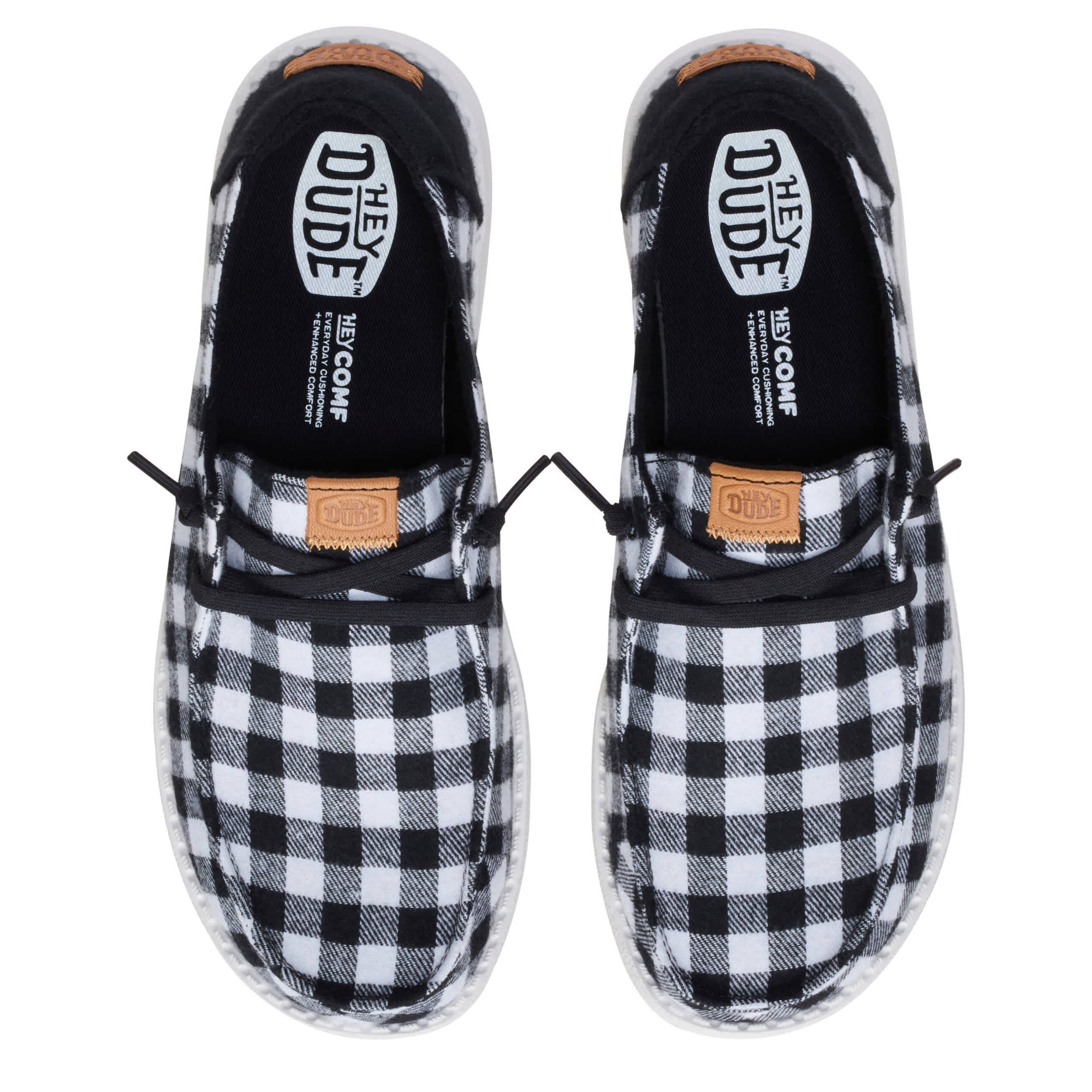HEYDUDE-WOMENS WENDY BUFFALO SLIP ON SNEAKER-BLACK & 