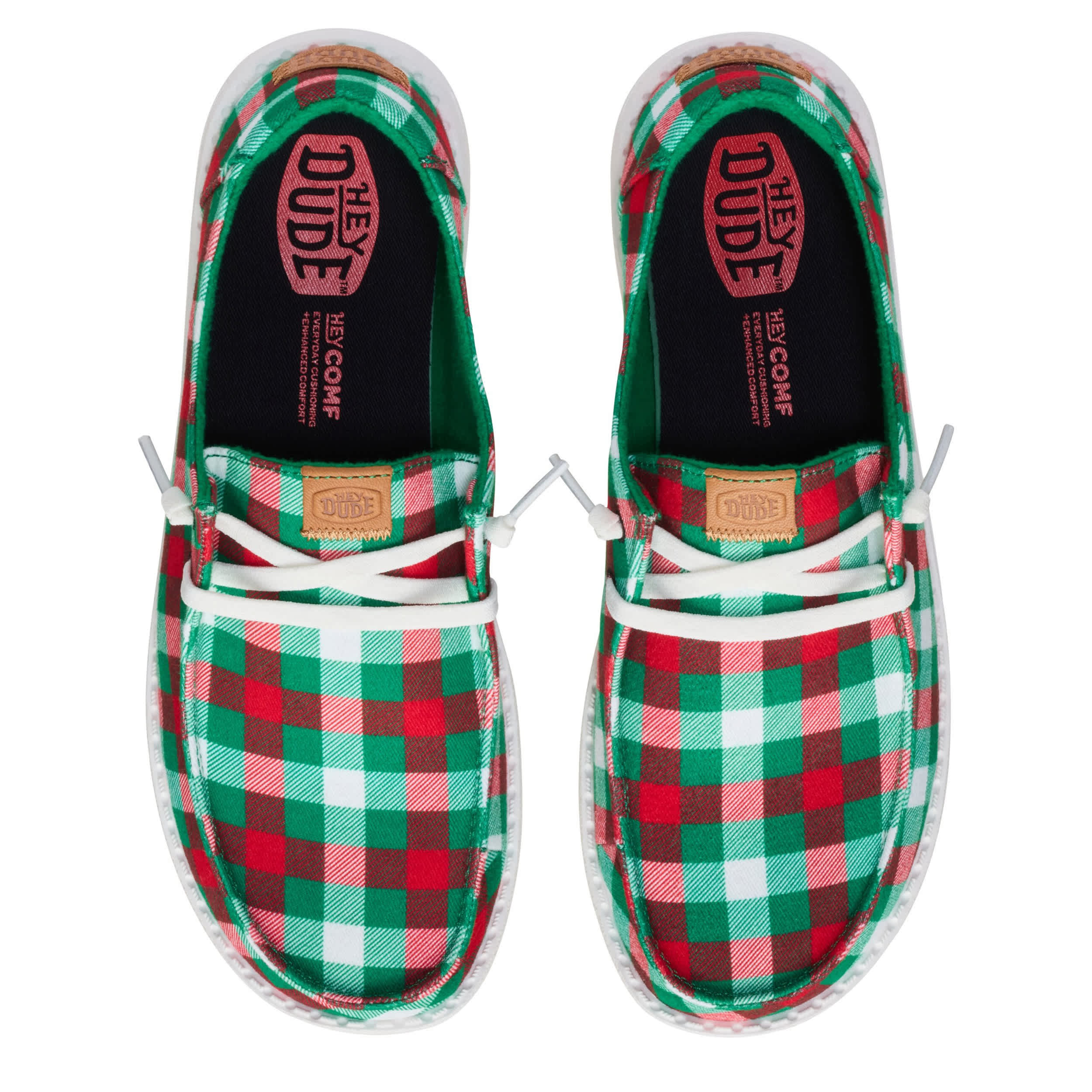 HEYDUDE-WOMENS WENDY BUFFALO SLIP ON SNEAKER-RED & 