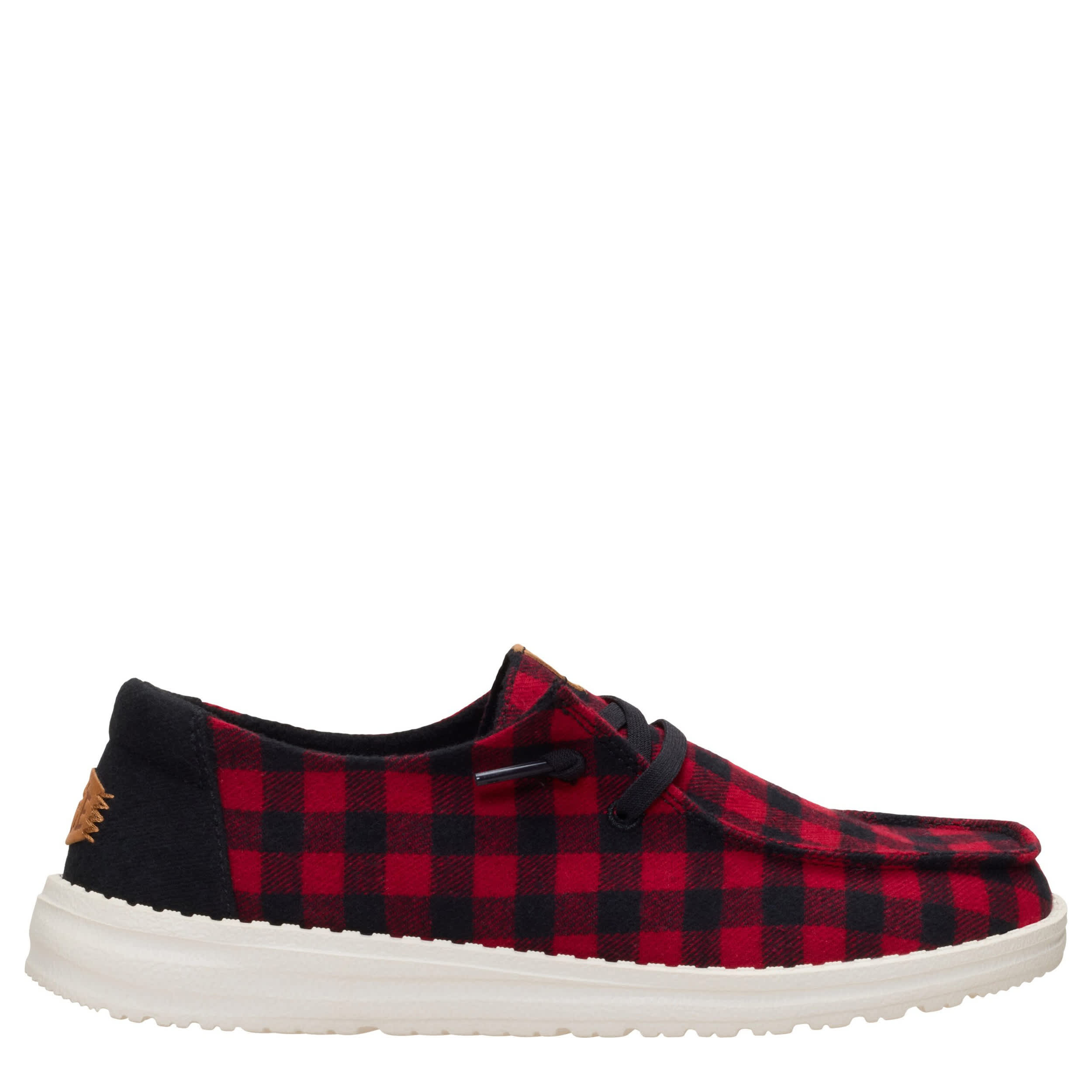 HEYDUDE-WOMENS WENDY BUFFALO SLIP ON SNEAKER-RED & 