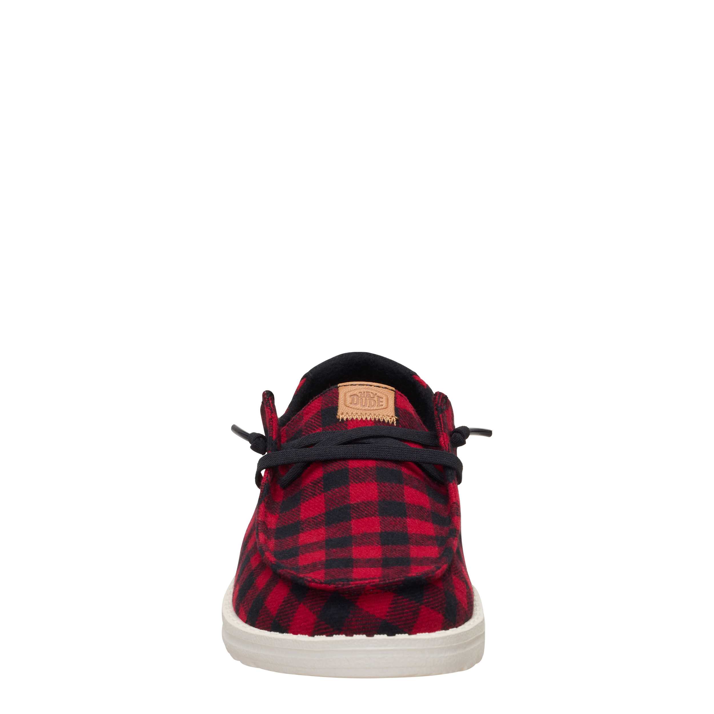 HEYDUDE-WOMENS WENDY BUFFALO SLIP ON SNEAKER-RED & 