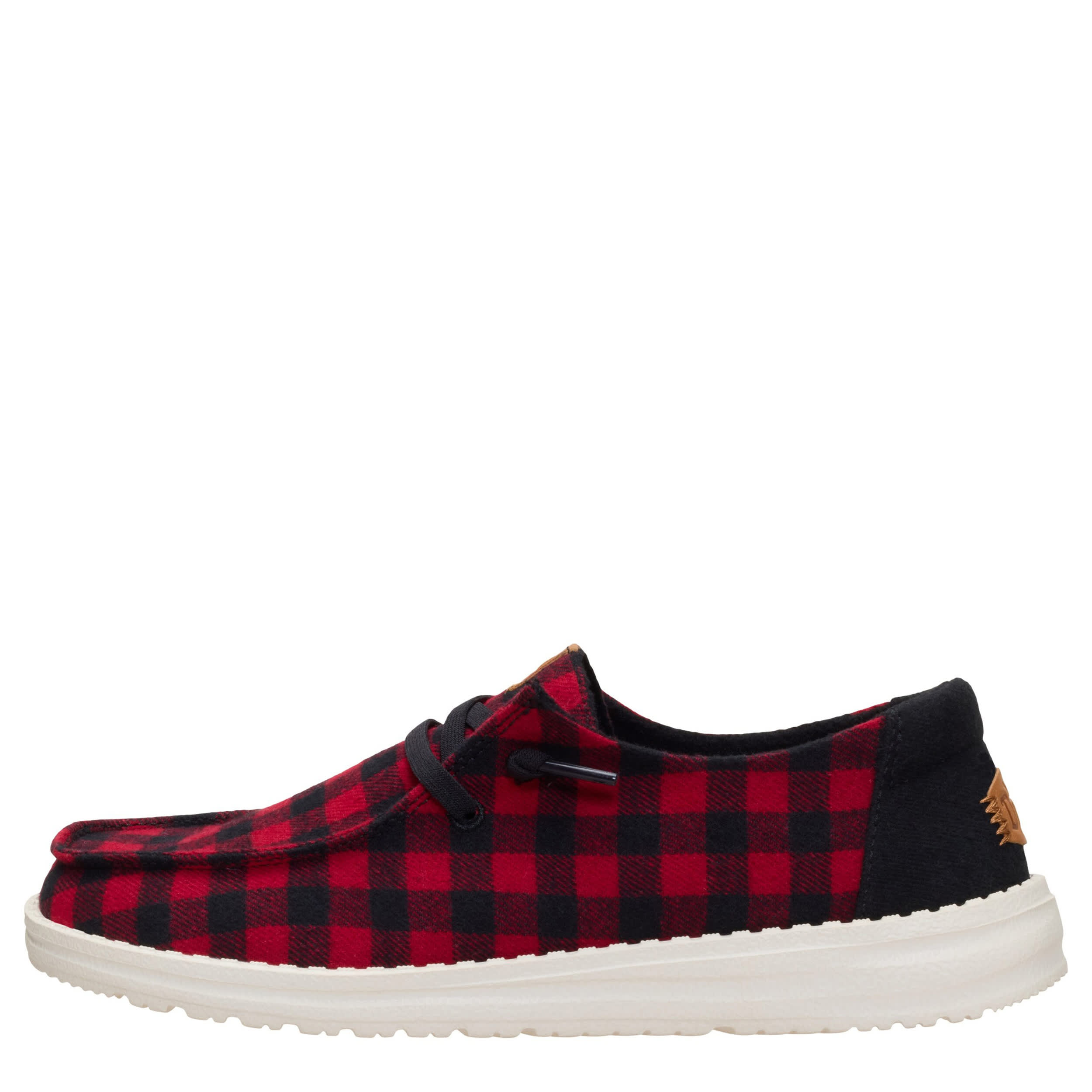 HEYDUDE-WOMENS WENDY BUFFALO SLIP ON SNEAKER-RED & 