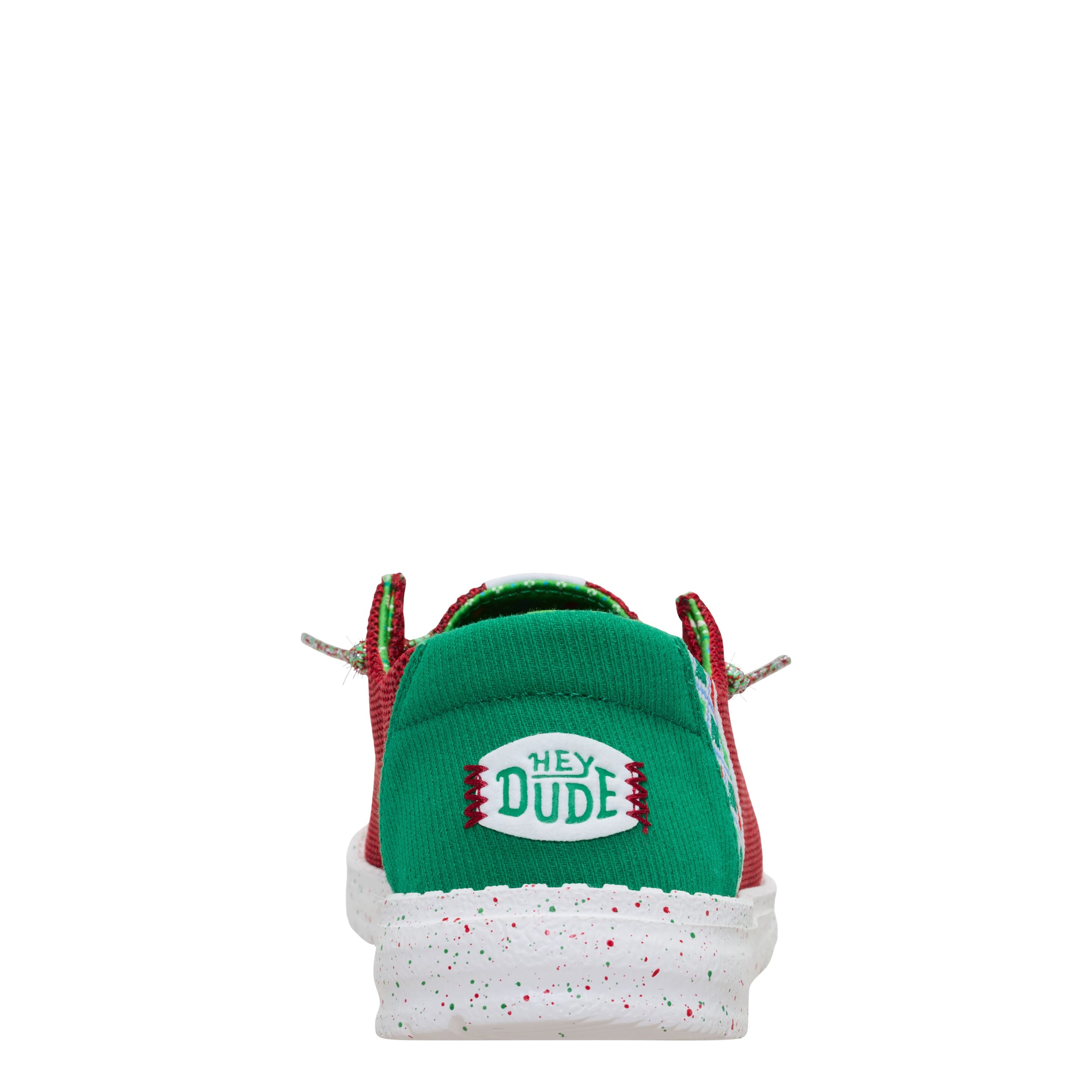 HEYDUDE-WOMENS WENDY STRETCH SOX JINGLE SLIP ON SNEAKER-RED & 