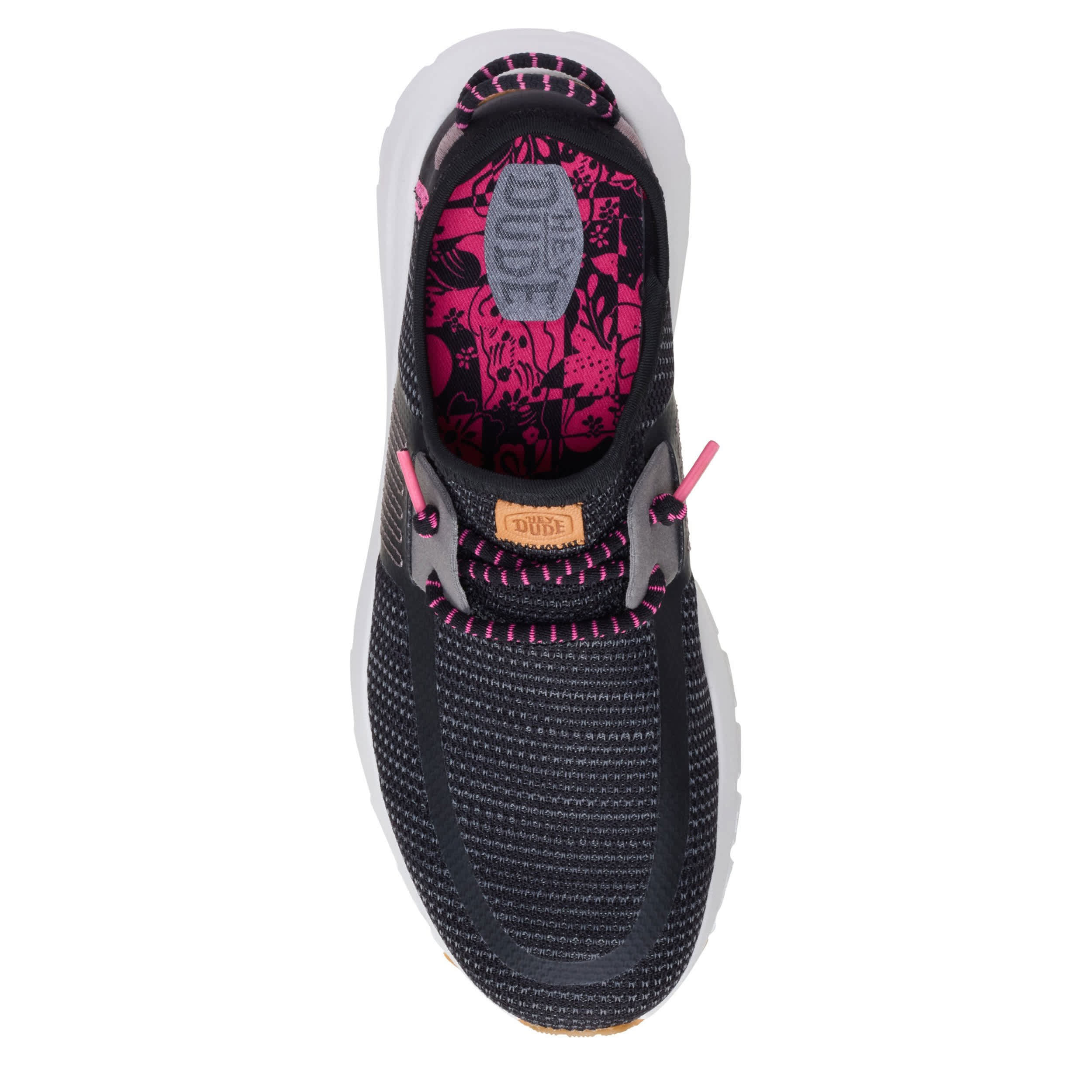 HEYDUDE-WOMENS SIROCCO W STRETCH SOX SLIP ON SNEAKER-BLACK & 