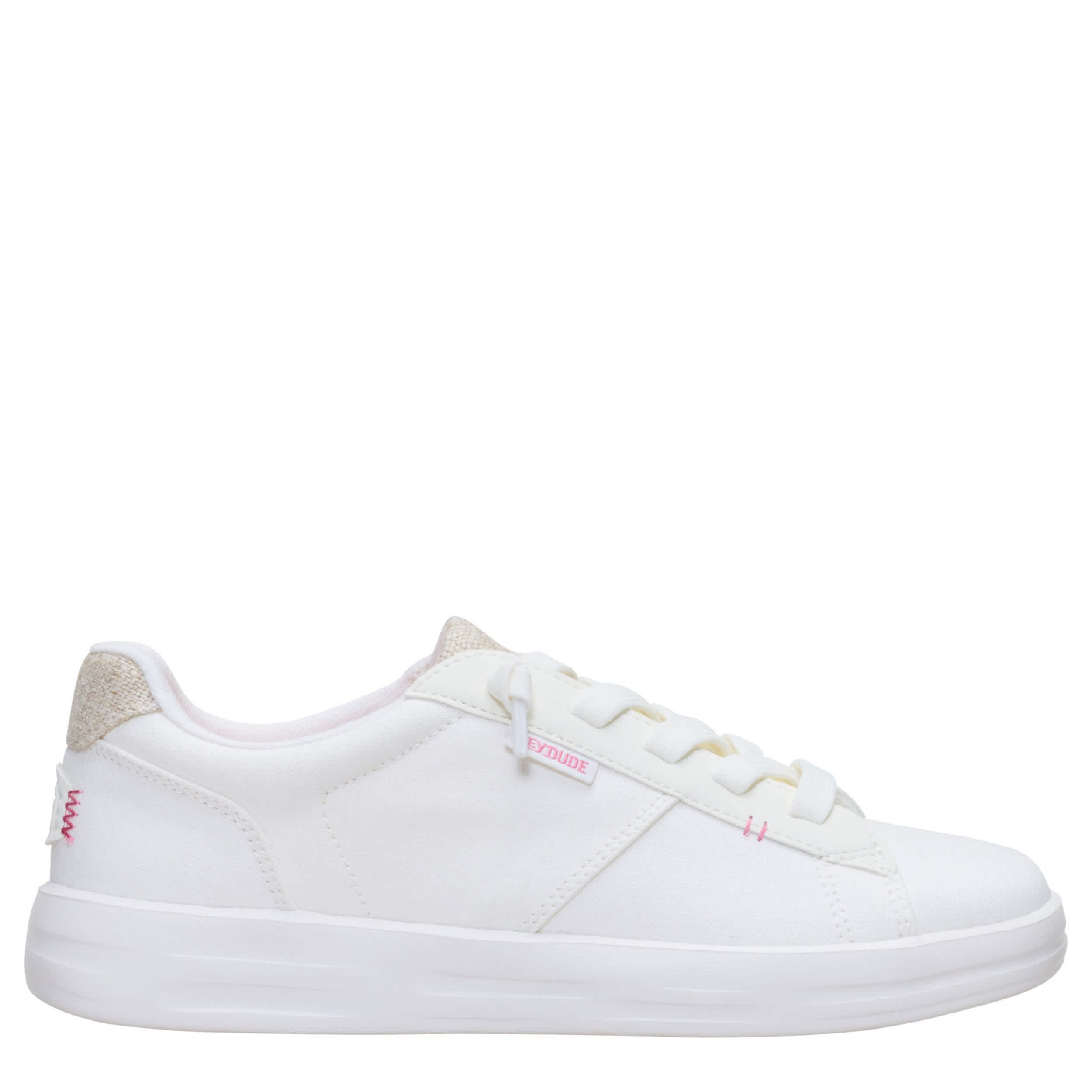 HEYDUDE-WOMENS KARINA DUO COASTAL SLIP ON SNEAKER-WHITE & 