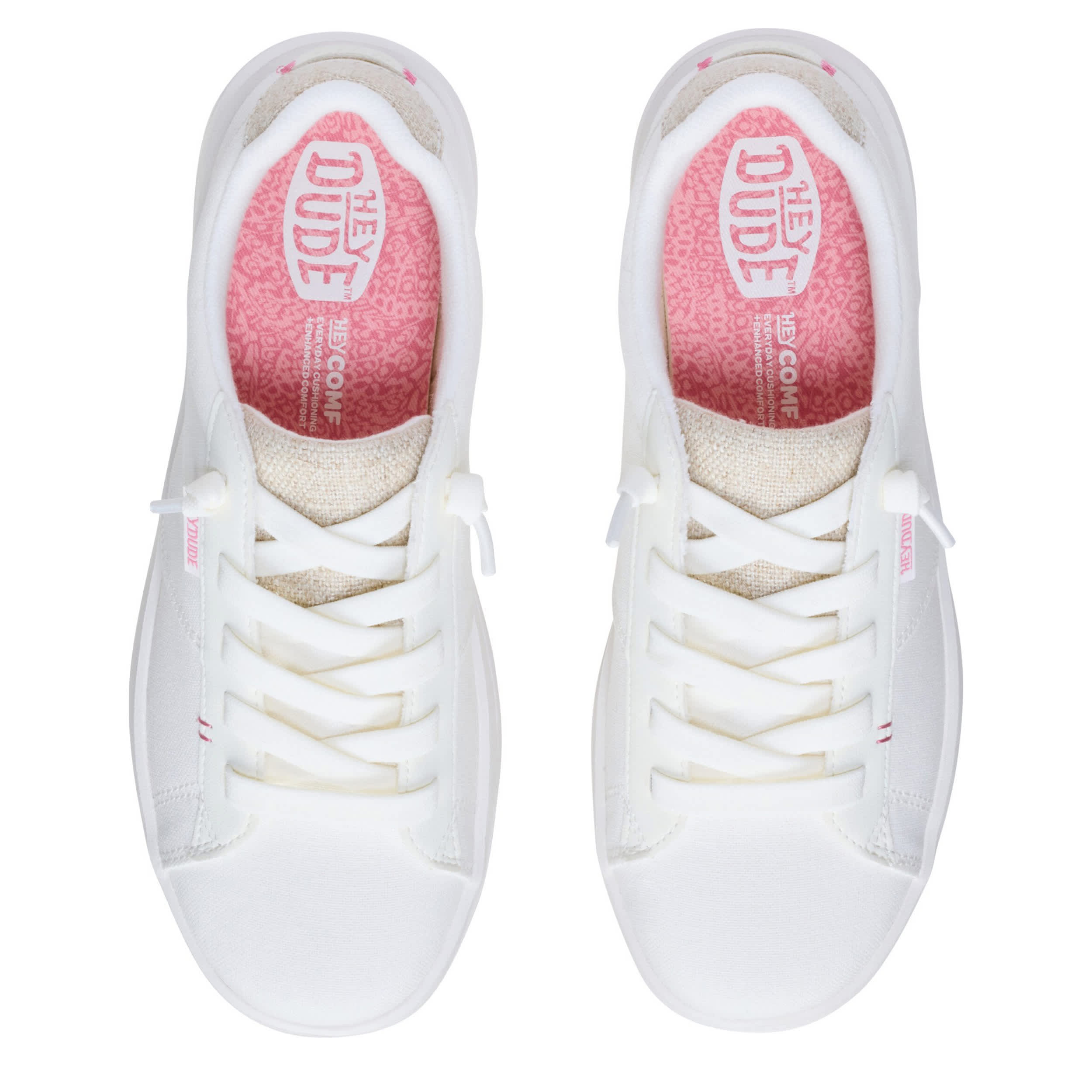 HEYDUDE-WOMENS KARINA DUO COASTAL SLIP ON SNEAKER-WHITE & 