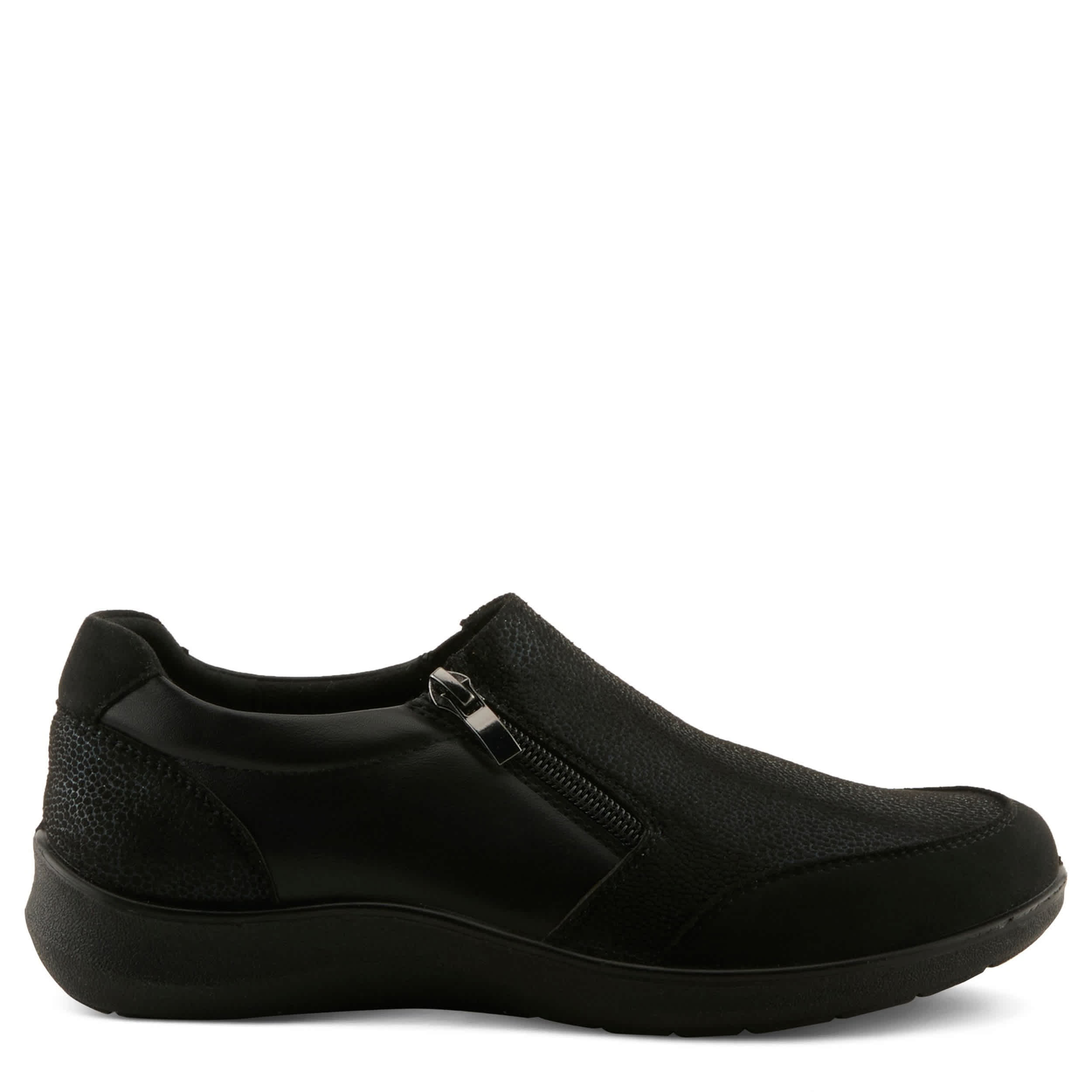 Flexus-WOMENS CANSTELA SLIP ON SNEAKER-BLACK & 