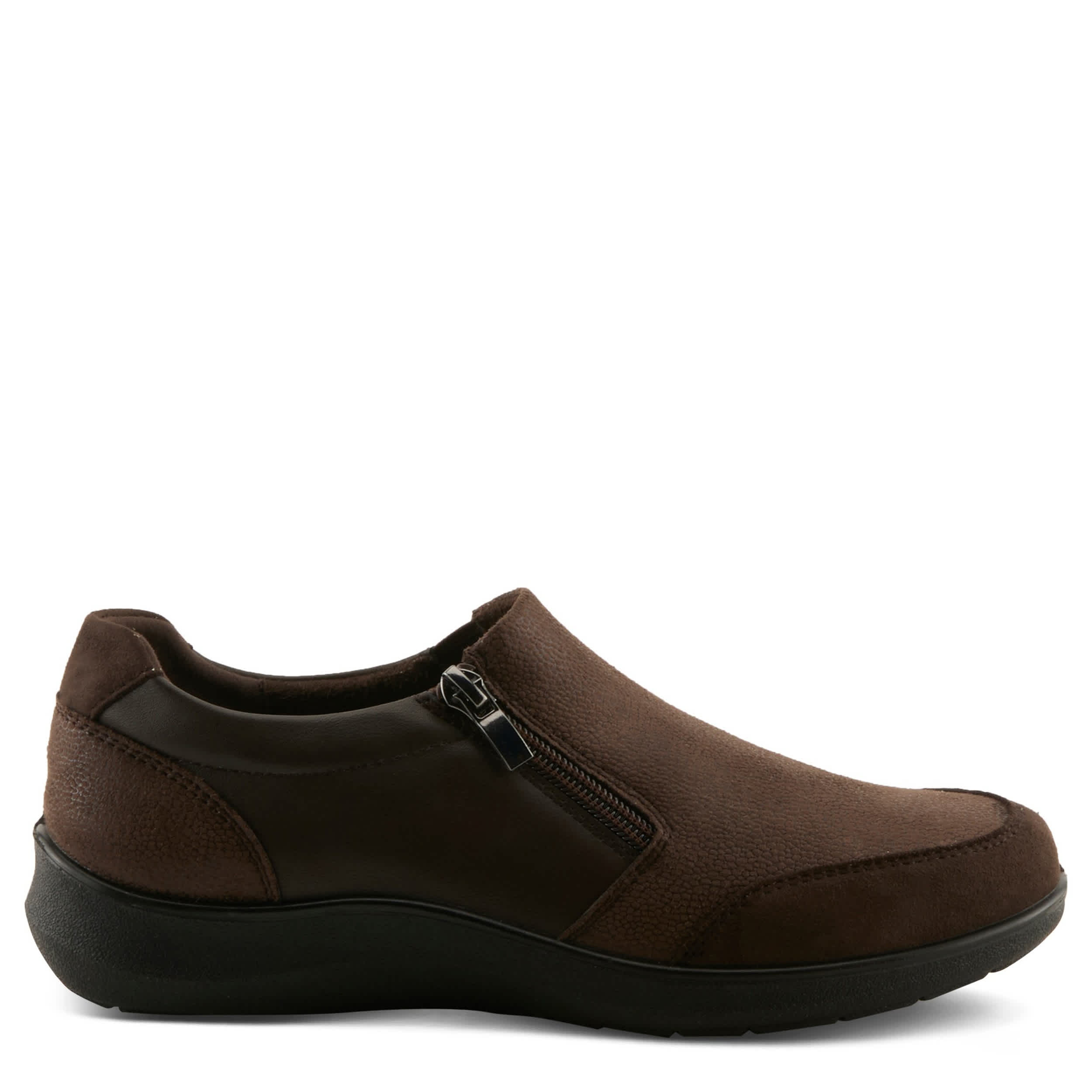 Flexus-WOMENS CANSTELA SLIP ON SNEAKER-DARK BROWN & 