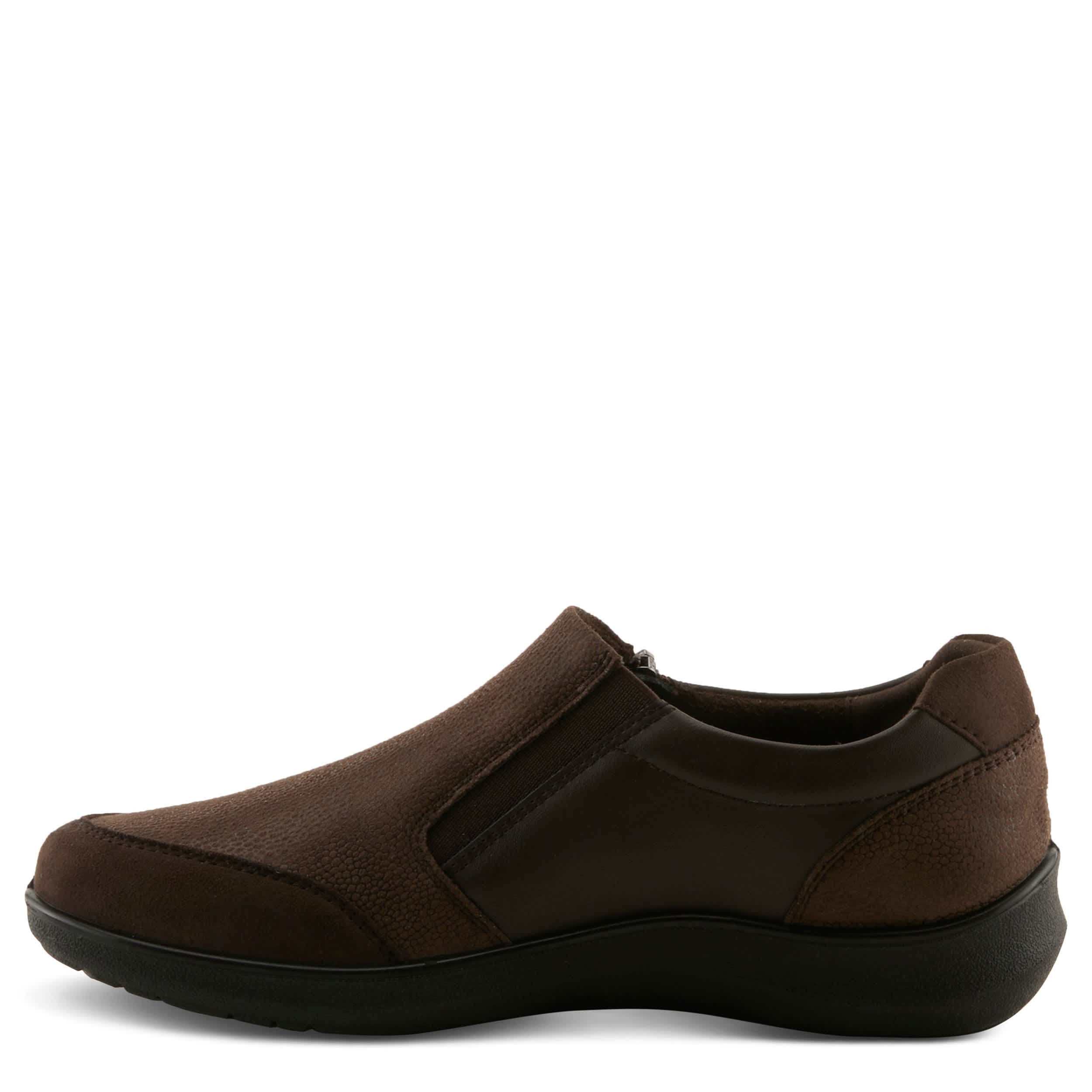 Flexus-WOMENS CANSTELA SLIP ON SNEAKER-DARK BROWN & 