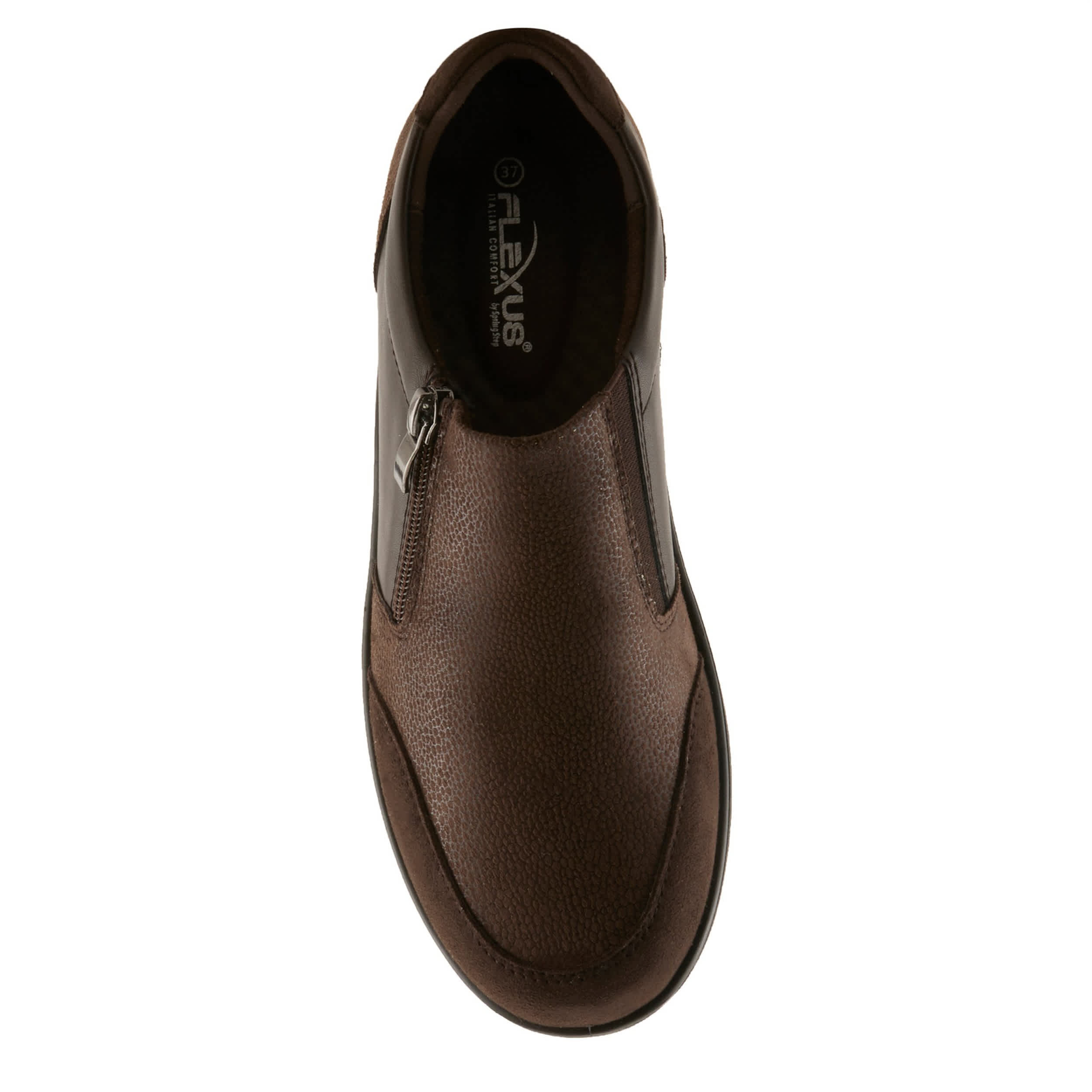 Flexus-WOMENS CANSTELA SLIP ON SNEAKER-DARK BROWN & 