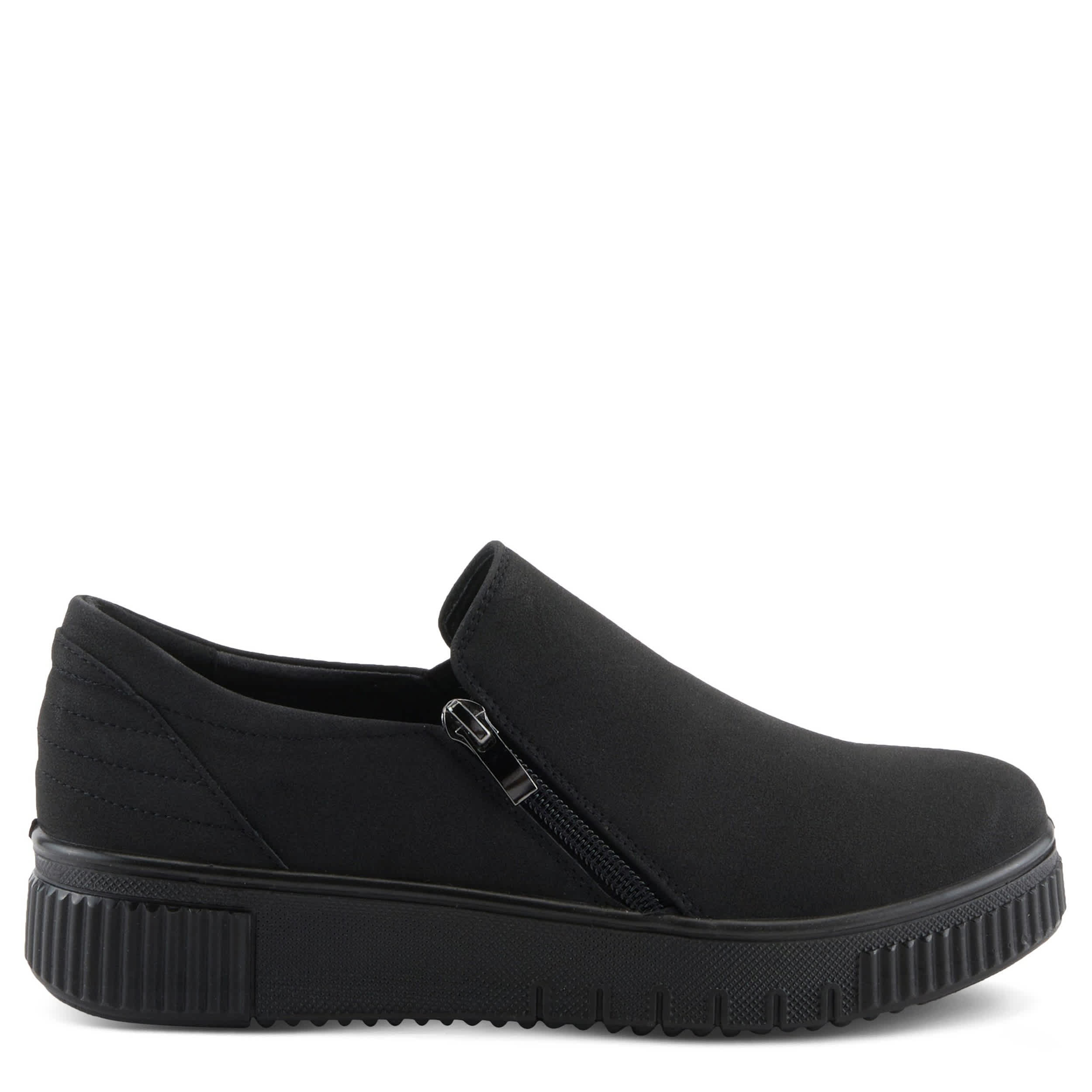 Flexus-WOMENS LAVACA SLIP ON SNEAKER-BLACK & 