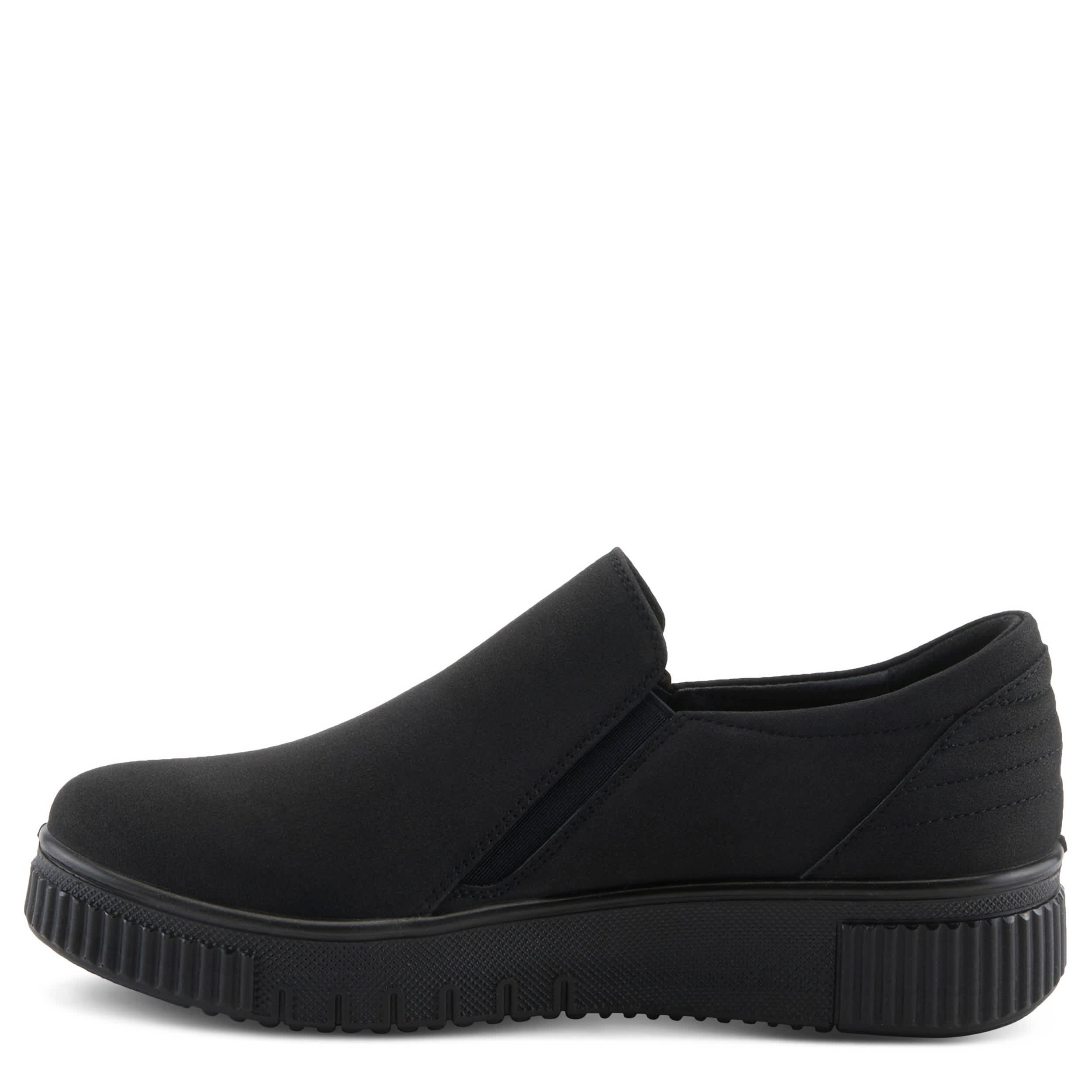 Flexus-WOMENS LAVACA SLIP ON SNEAKER-BLACK & 