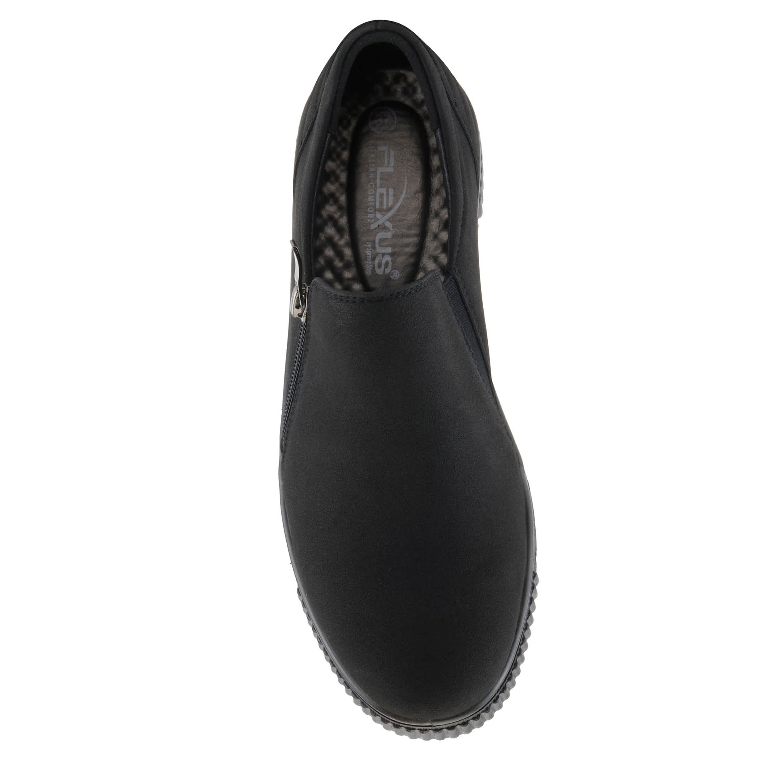 Flexus-WOMENS LAVACA SLIP ON SNEAKER-BLACK & 