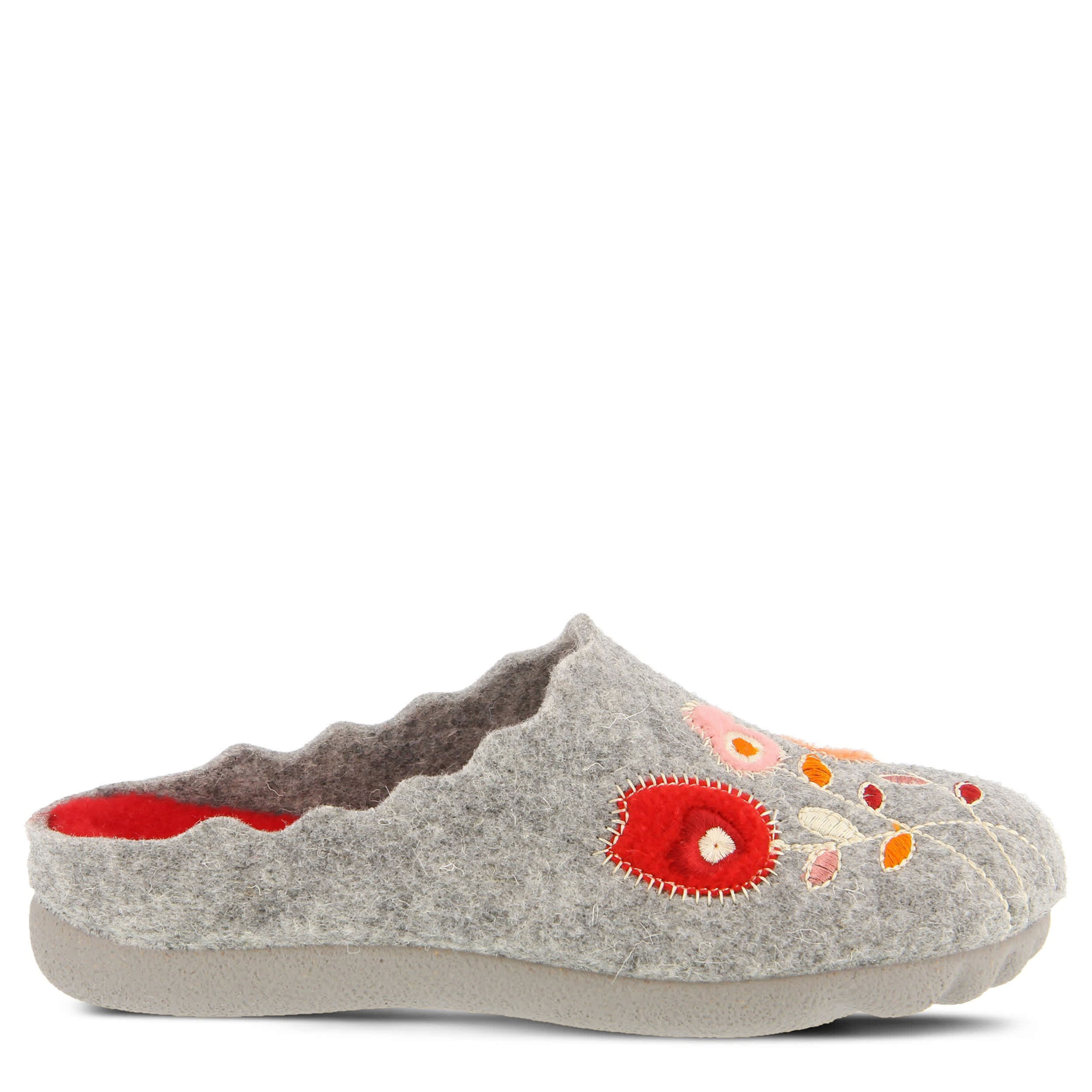 Flexus-WOMENS WILDFLOWER CLOG-GREY & MULTICOLOR