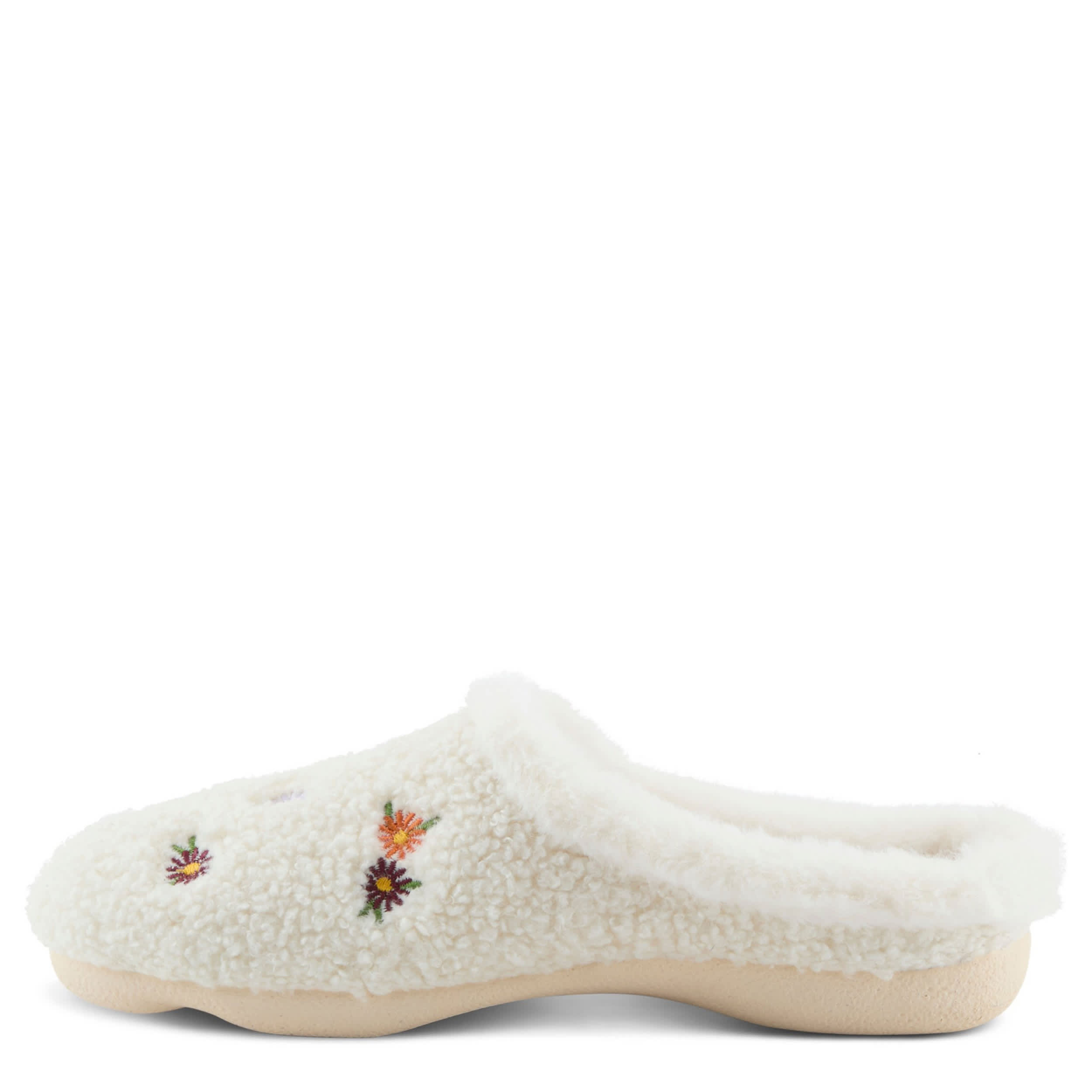 Flexus-WOMENS ABOUQUET FAUX FUR SLIPPER-OFF WHITE & 