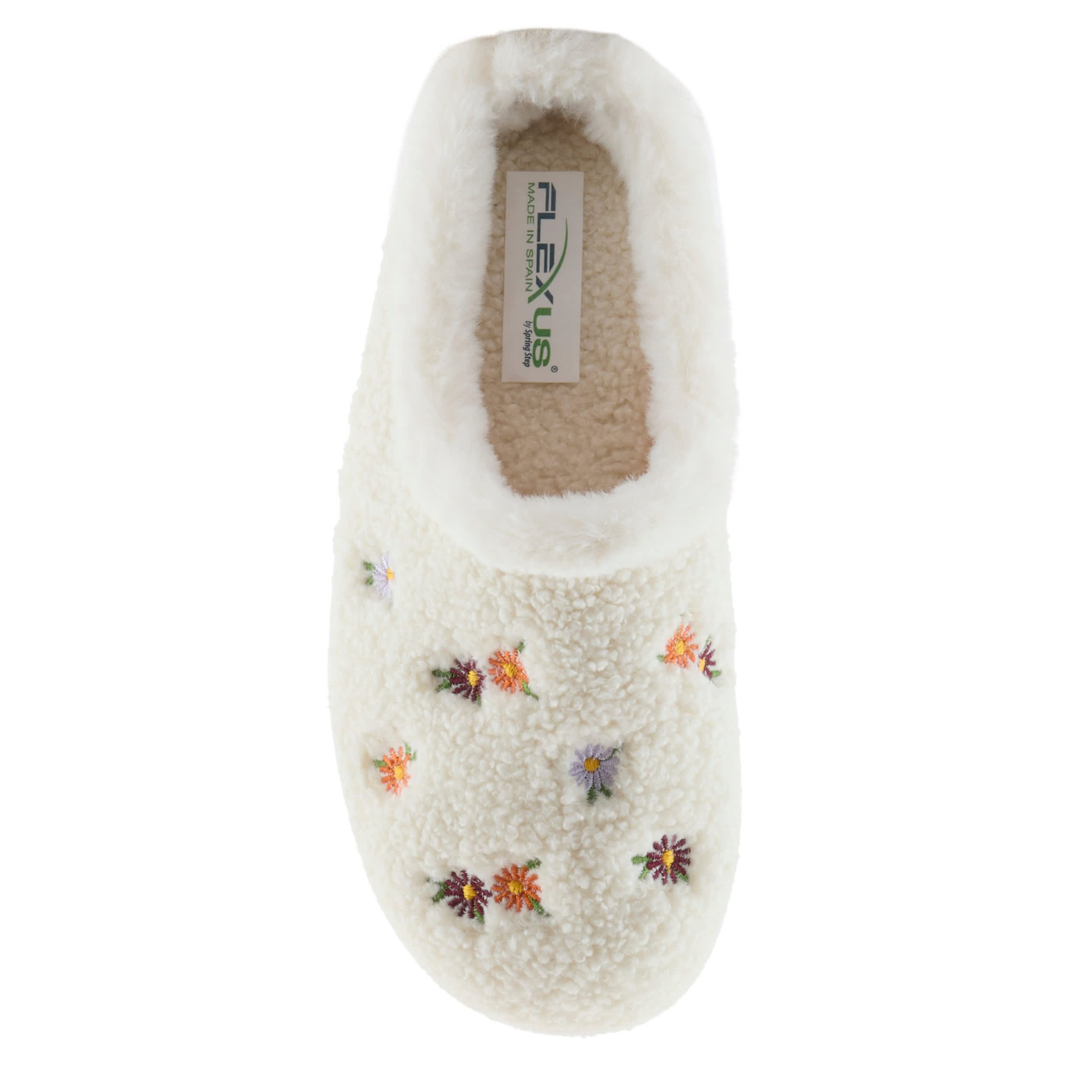 Flexus-WOMENS ABOUQUET FAUX FUR SLIPPER-OFF WHITE & 