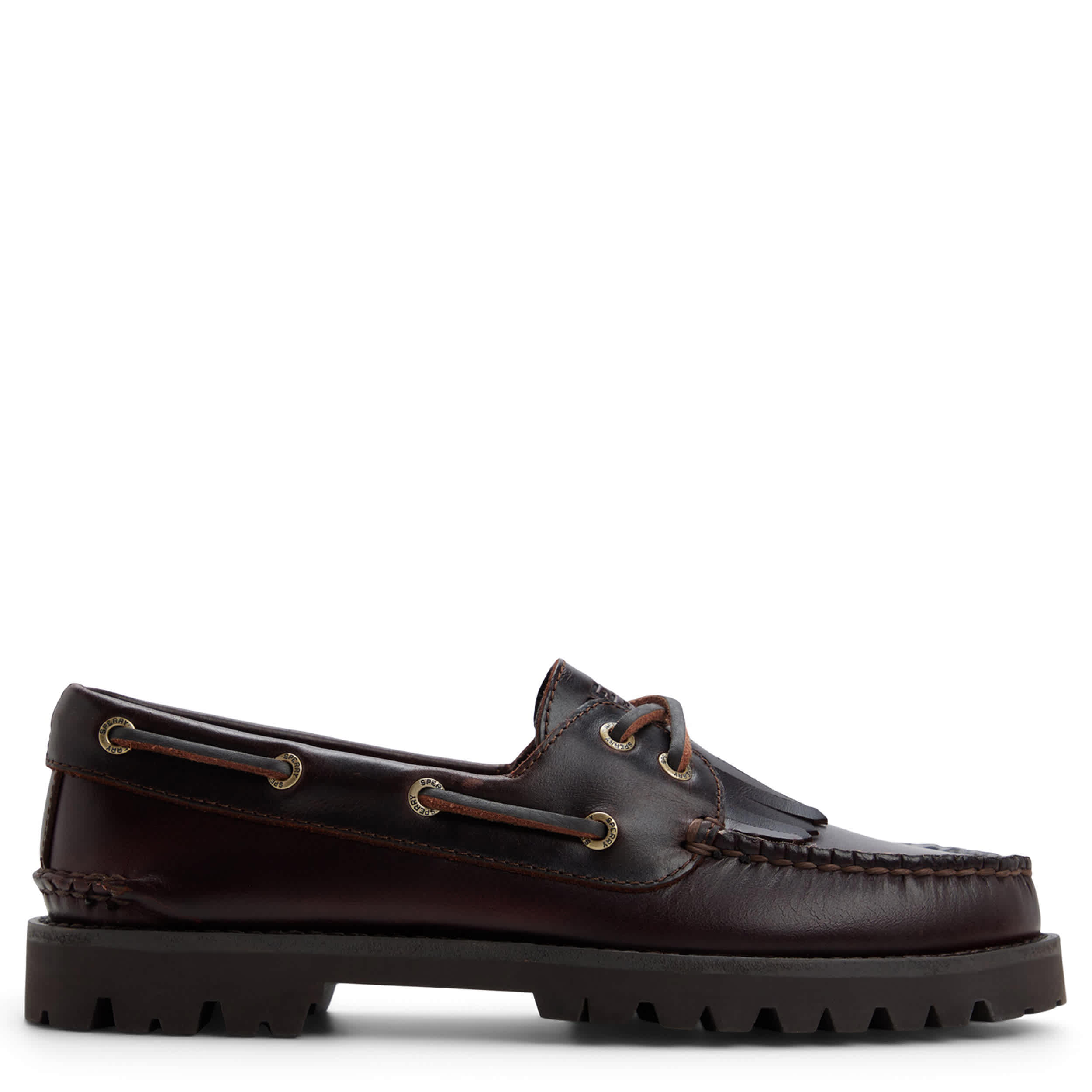 SPERRY-WOMENS AO KILTIE LUG BOAT SHOE-BROWN & 