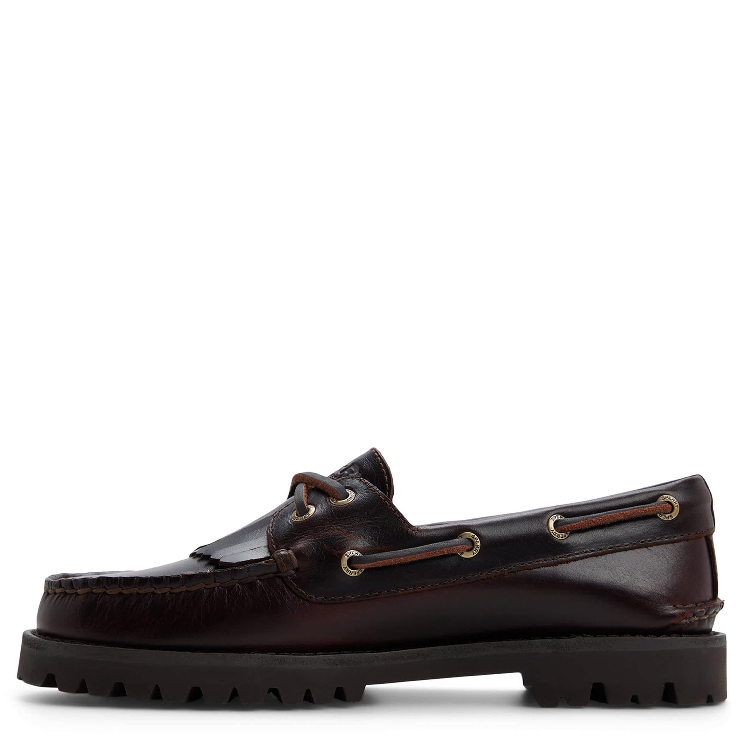 SPERRY-WOMENS AO KILTIE LUG BOAT SHOE-BROWN & 