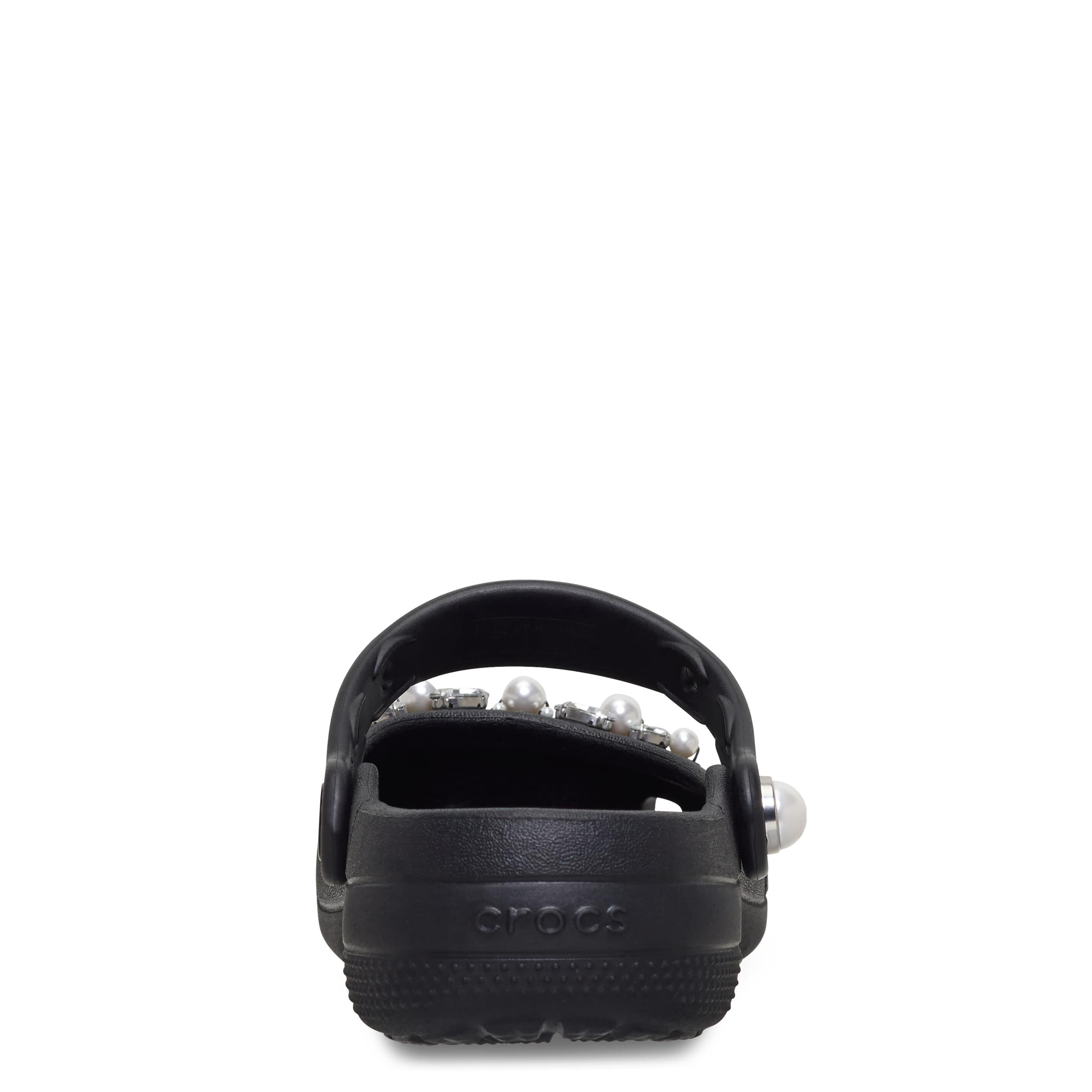 CROCS-WOMENS CLASSIC PEARLS BALLET CLOG-BLACK & SILVER