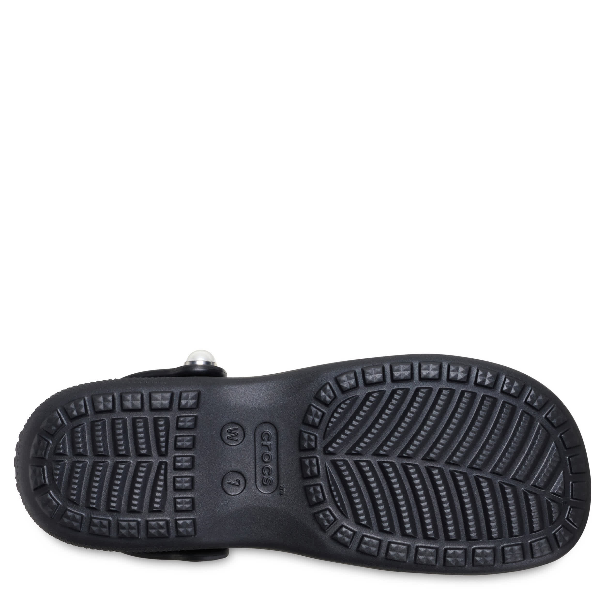 CROCS-WOMENS CLASSIC PEARLS BALLET CLOG-BLACK & SILVER