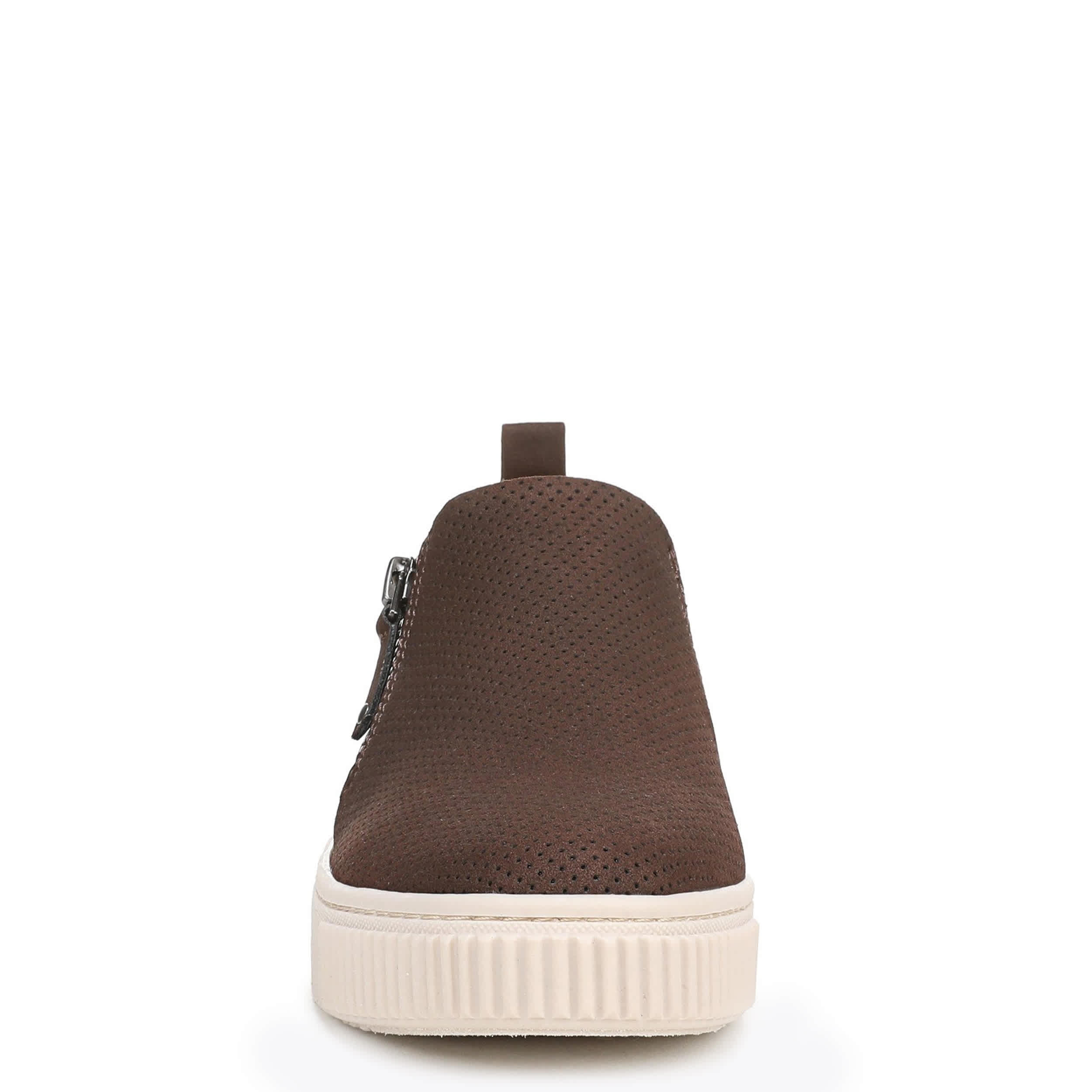 NATURAL SOUL BY NATURALIZER-WOMENS TURNER SLIP ON SNEAKER-BROWN & 