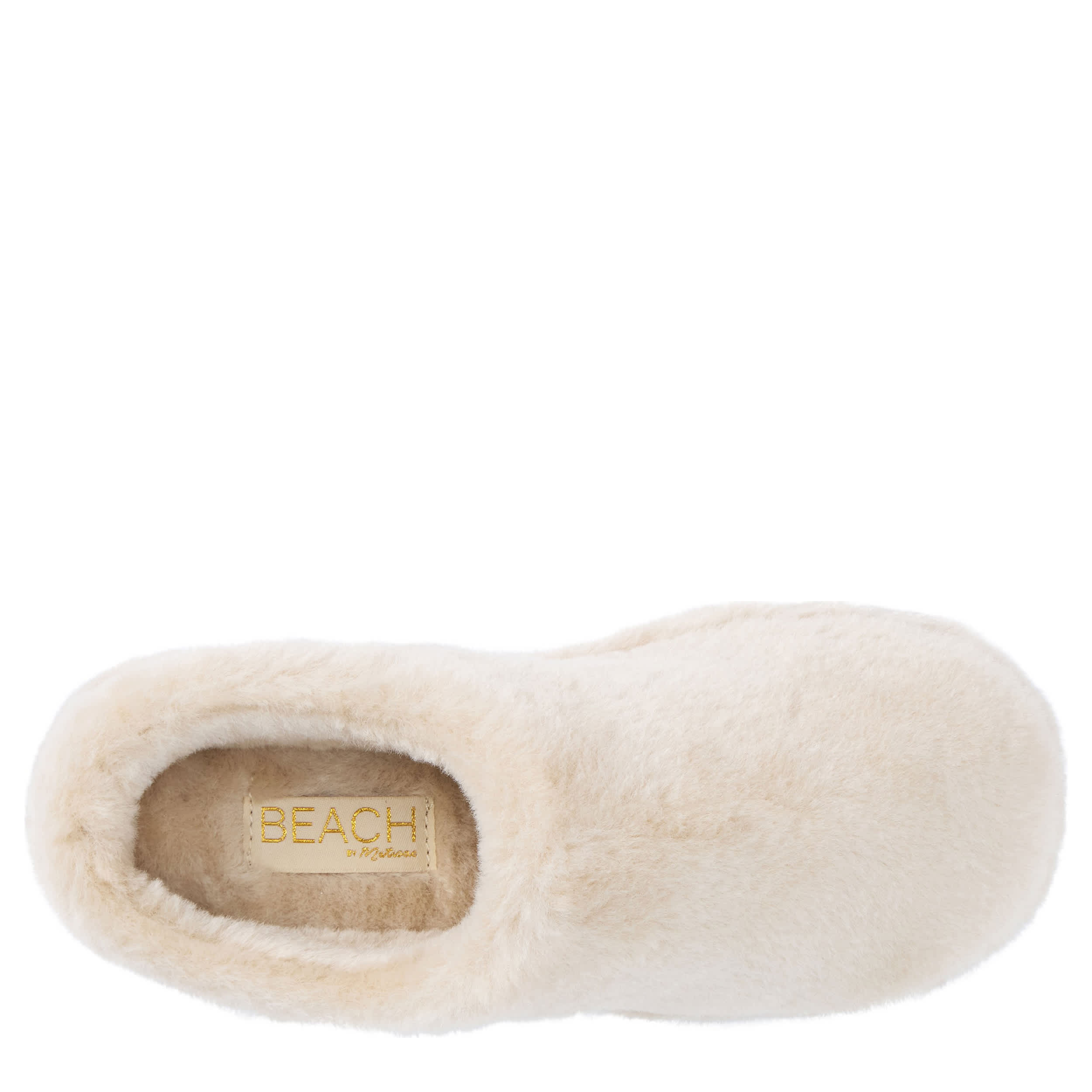 BEACH-WOMENS CLAUDE FAUX FUR SLIPPER-BEIGE & 