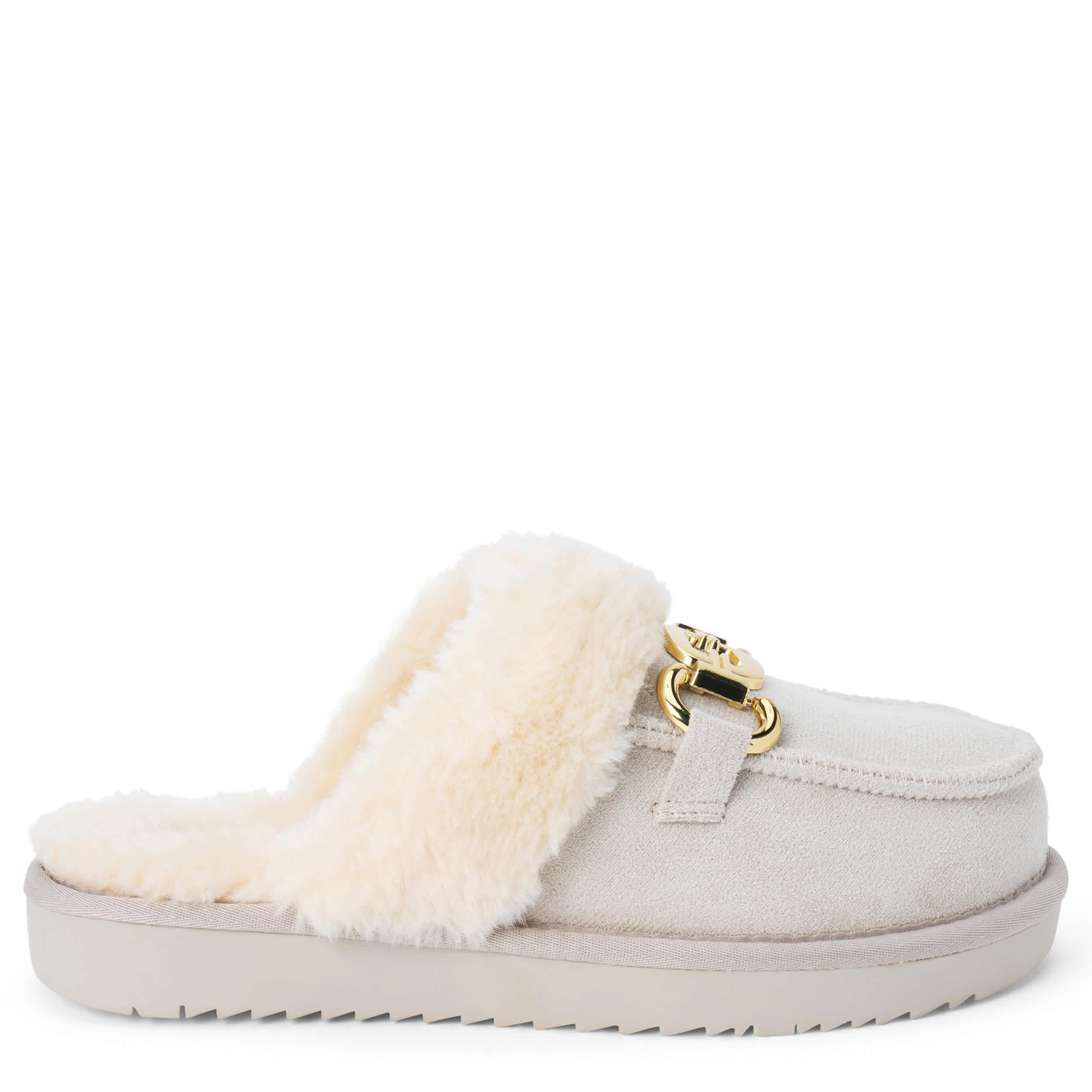 BEACH-WOMENS DAVOS SLIPPER FAUX FUR-GREY & 